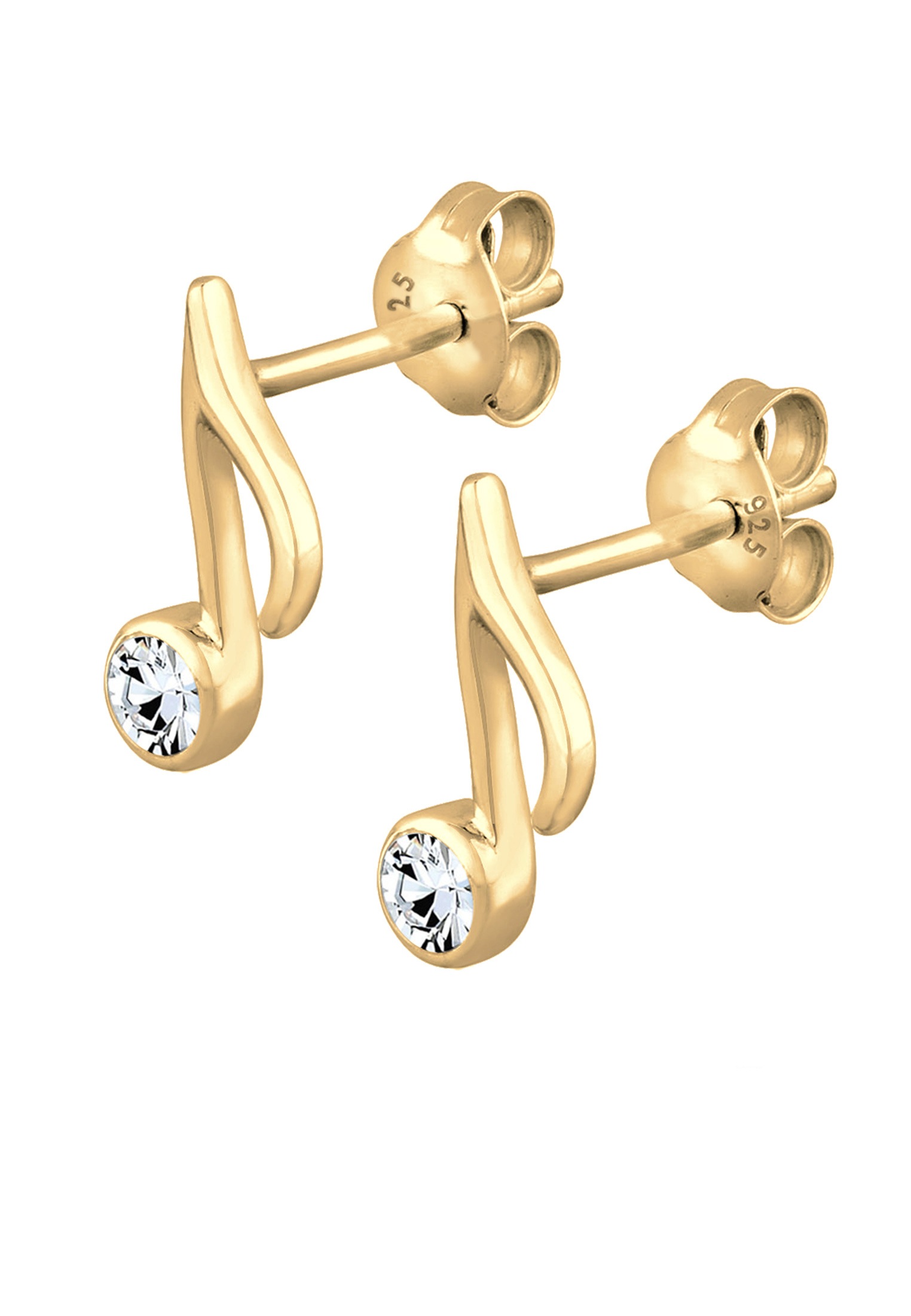 Elli Paar Ohrstecker »Ohrringe Note Musik 925 Silber, mit Kristallen von Swarovski®«