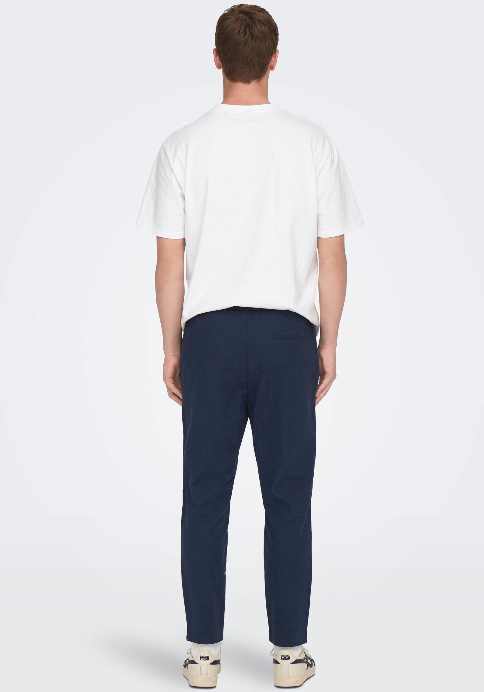 ONLY & SONS Stoffhose »ONSLINUS CROP 0007 COT LIN PNT NOOS«, mit Leinen