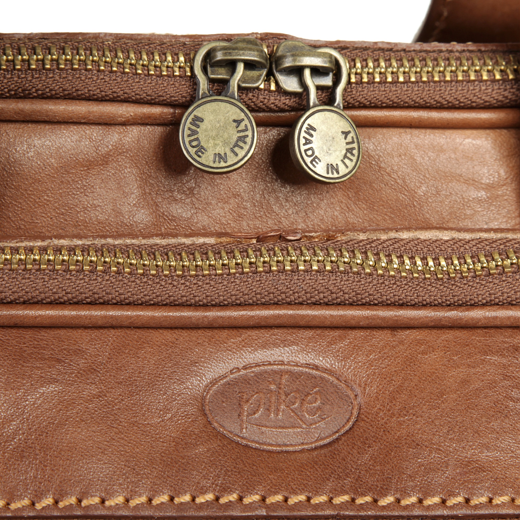 Piké Aktentasche, echt Leder, Made in Italy