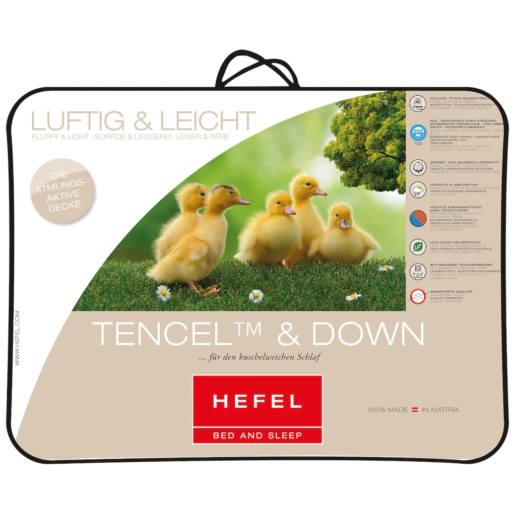 Hefel Sommerbettdecke »Tencel & Down«, leicht, (1 St.)