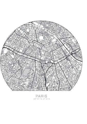 Wall-Art Wandtattoo »Paris Tapete runder Stadtplan«, (1 St.) kaufen
