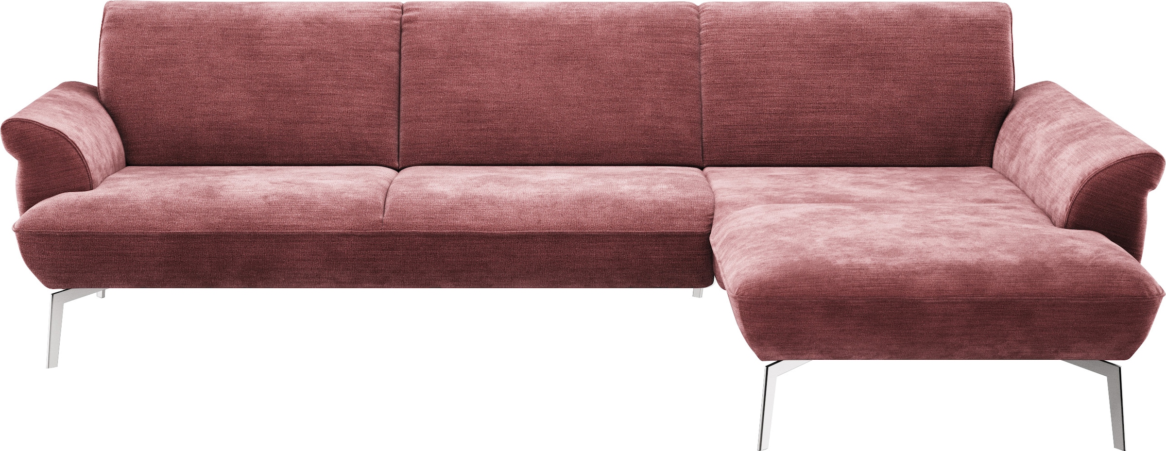 himolla Ecksofa »himolla 9900«, (mit Hocker), Recamiere rechts o. links, Füße Aluminium, mit Hocker