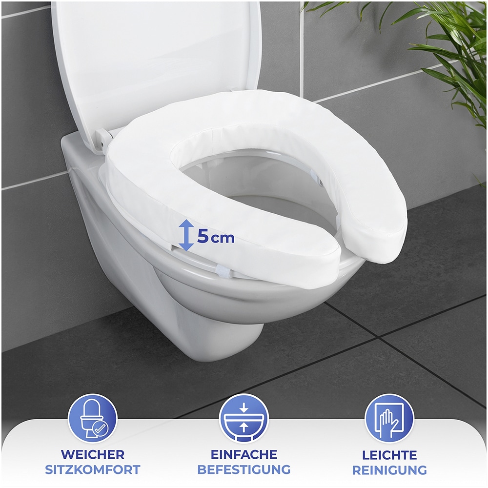 Maximex Bezug-Toilettensitzerhöhung »WC-Sitzpolster SOFT«, (1 St.), Ersatzbezug für Komfort WC-Sitzerhöhung 2 in 1, abwischbar