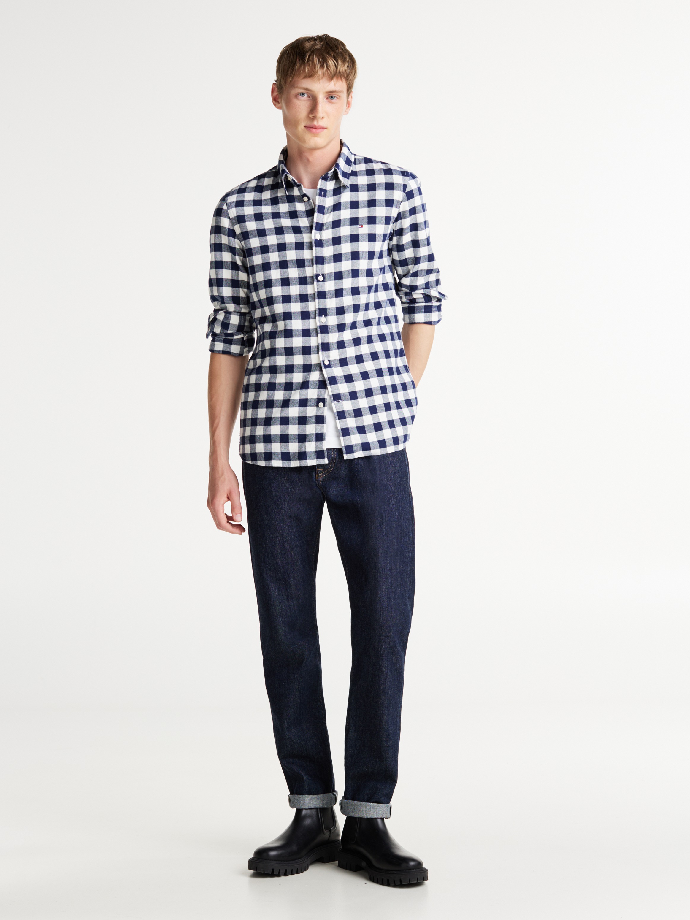 Tommy Hilfiger Langarmhemd »BRUSHED GINGHAM SF SHIRT«, modisch kariert