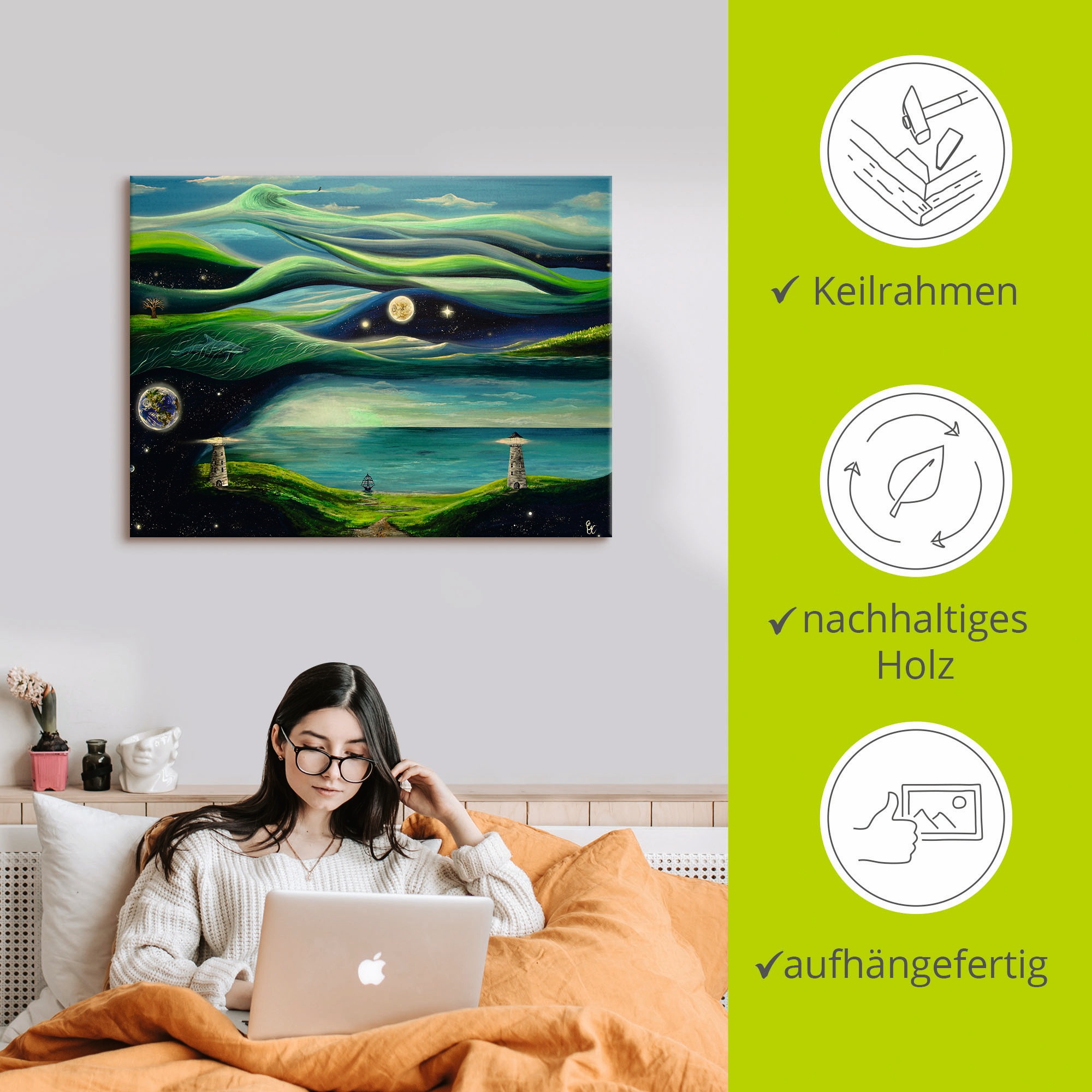 Artland Leinwandbild »Verschiedene Leben« Landschaften 1 Stk. tlg. auf Keilrahmen gespannt