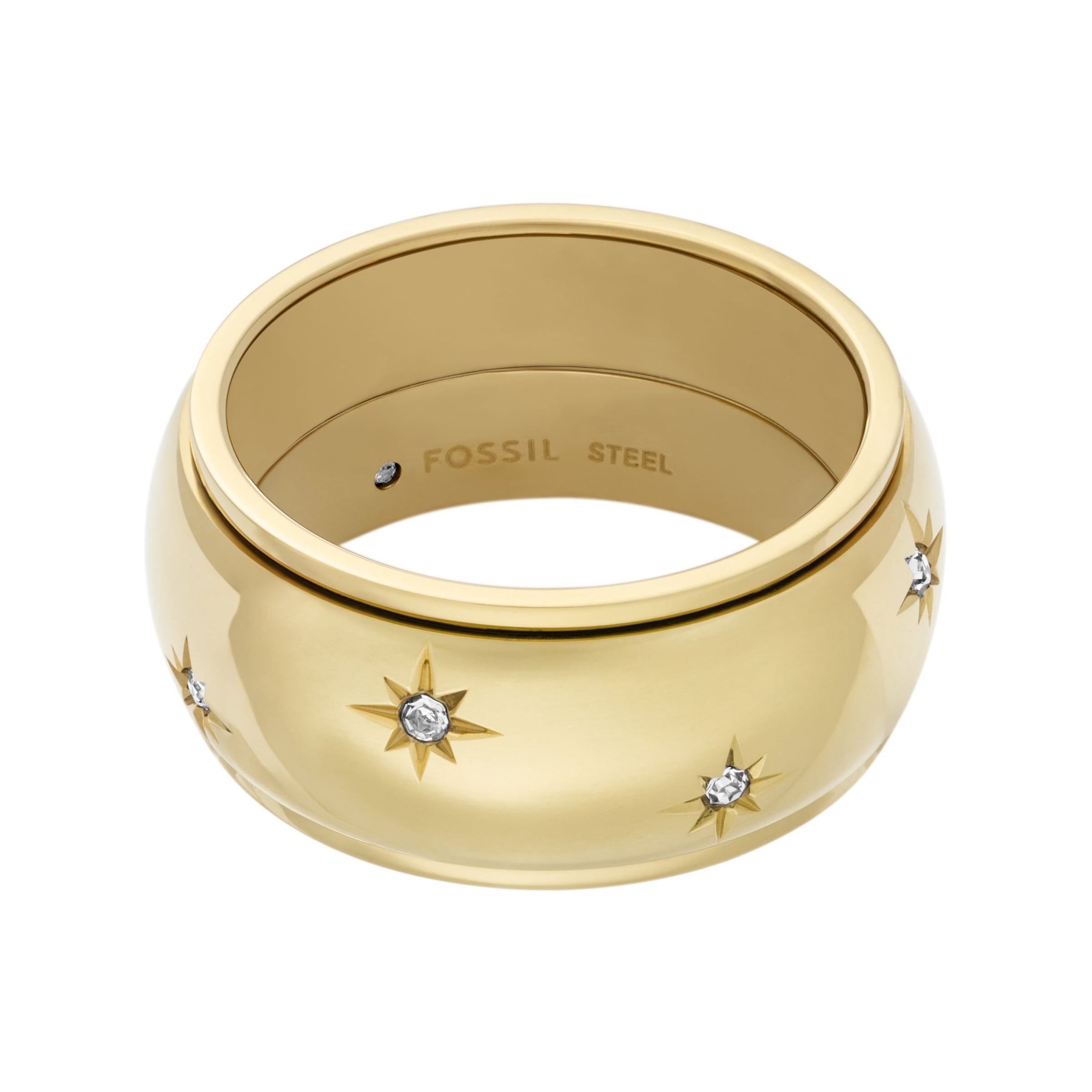 Fossil Fingerring »Schmuck Geschenk Edelstahl Ring SADIE, JF04835710«, mit Glasstein