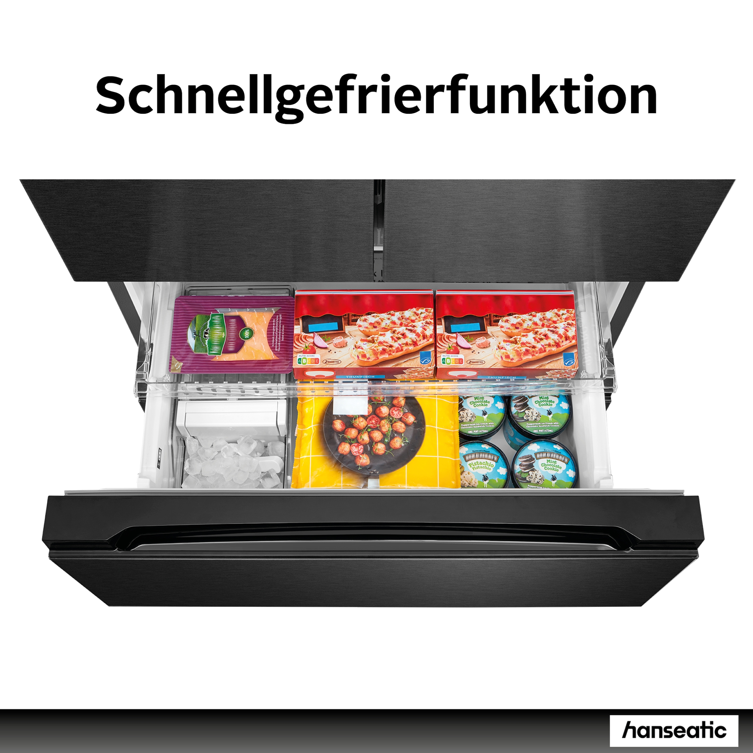 Hanseatic French Door »HFD18983CWDI« 190 cm hoch 83 cm breit Wasserspender mit Wassertank