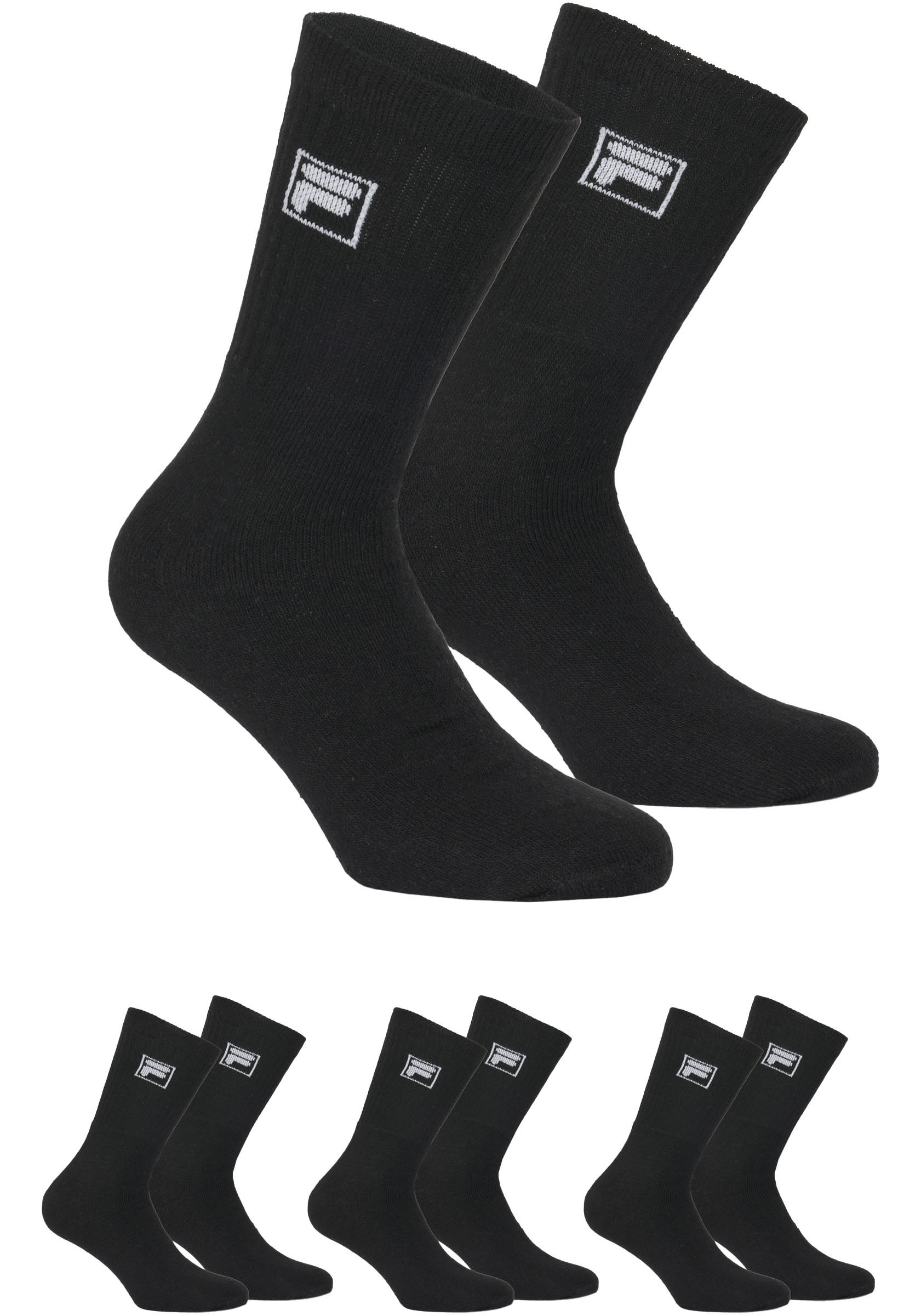 Fila Sportsocken »UNISEX CREW TENNIS FULL TERRY SOCKS«, (9 Paar), mit langem Rippenbündchen