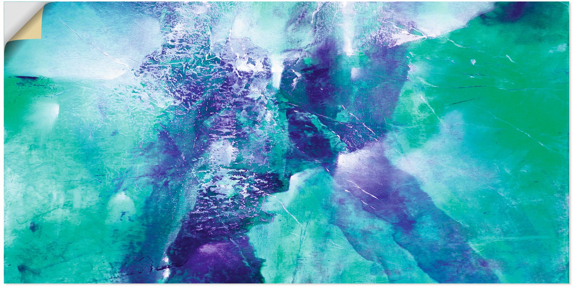 Artland Wandbild »Abstrakte Komposition grün und violett«, Gegenstandslos, (1  St.), als Alubild, Leinwandbild, Wandaufkleber oder Poster in versch. Größen  auf Raten bestellen