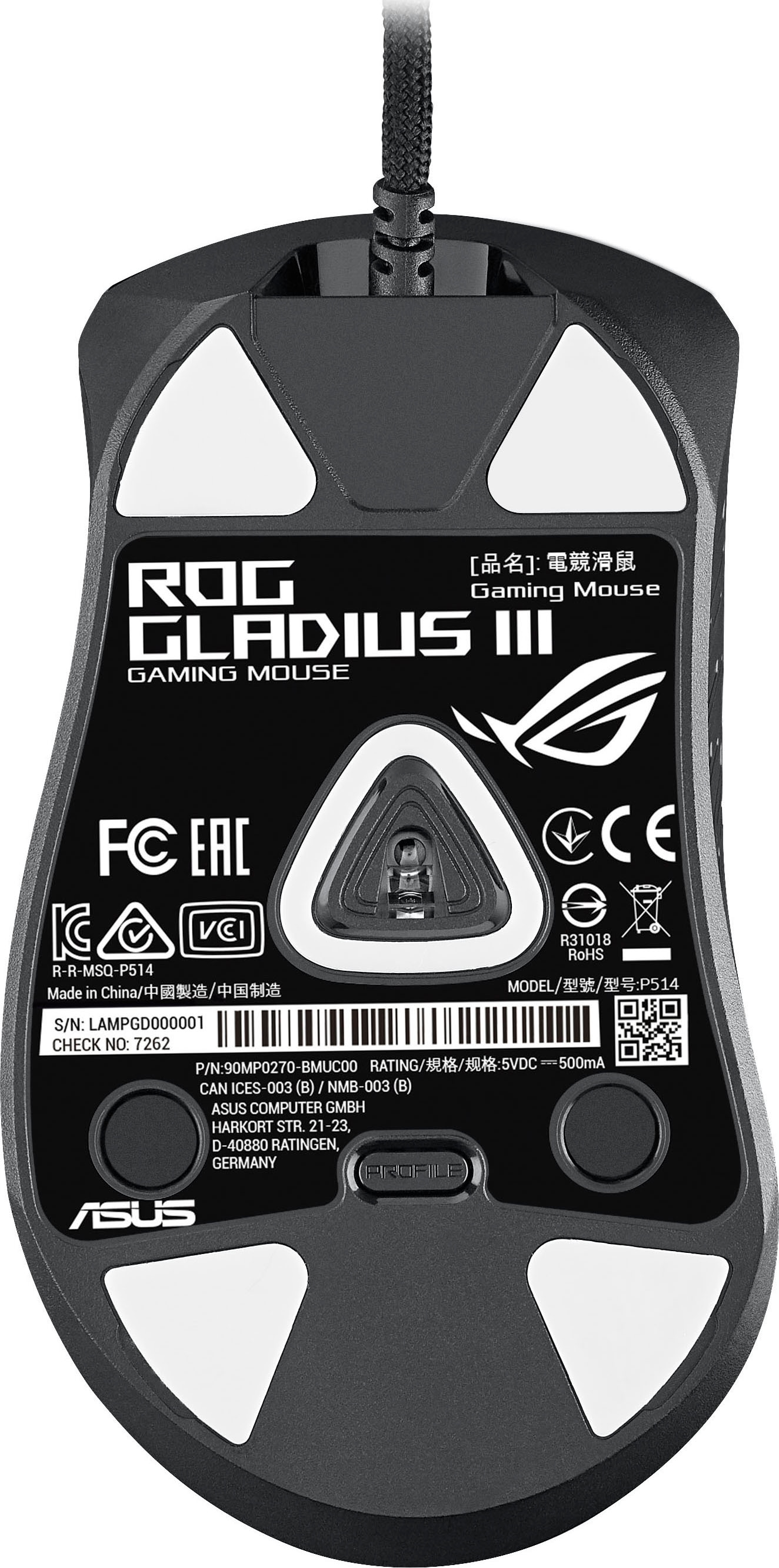 Asus Maus »ROG Gladius III Wireless«, Bluetooth-kabelgebunden-RF Wireless