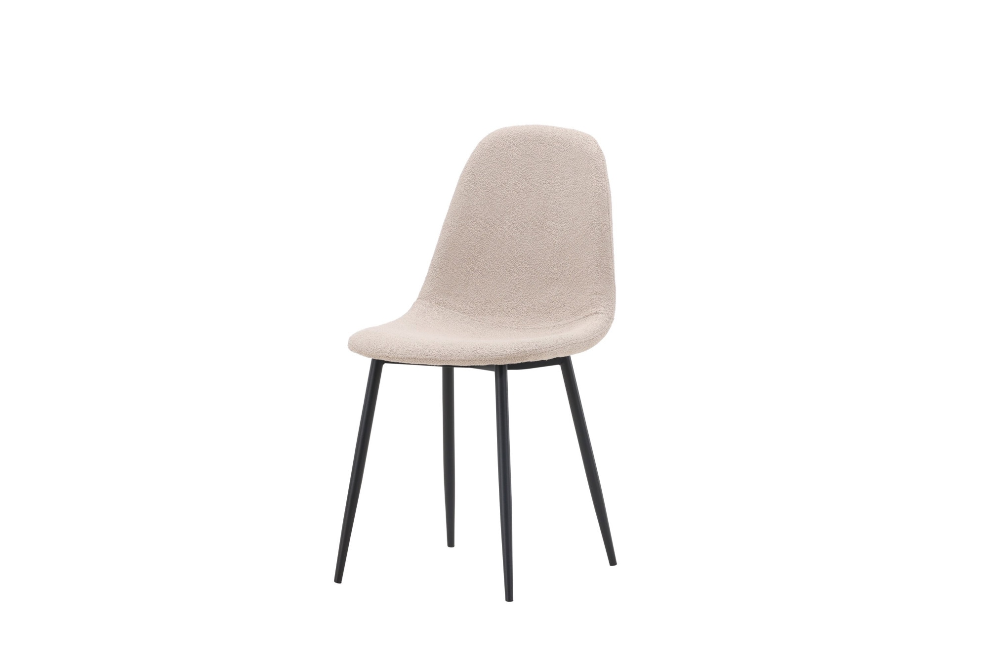 Venture Home Esszimmerstuhl »Polar, 2er-Set Esszimmerstühle in beigem Bouclé, skandinavisch, 150 kg« () 2 Stk.Polsterstuhl, Bouclé-Bezug, Stahlbeine, abgerundet, weich