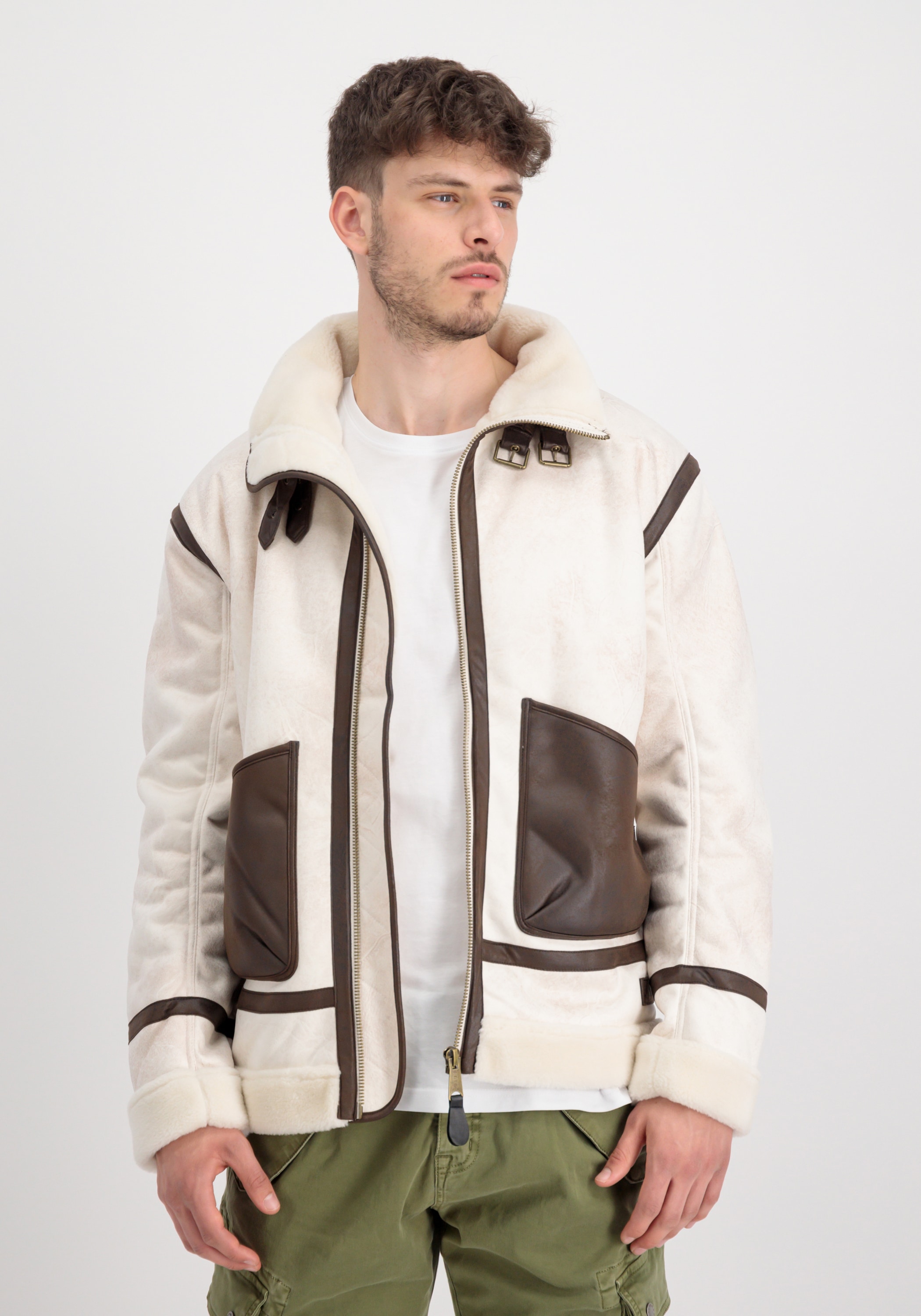 Alpha Industries Lederjacke »ALPHA INDUSTRIES Men - Leather & Vegan Jackets B3 Arctic«