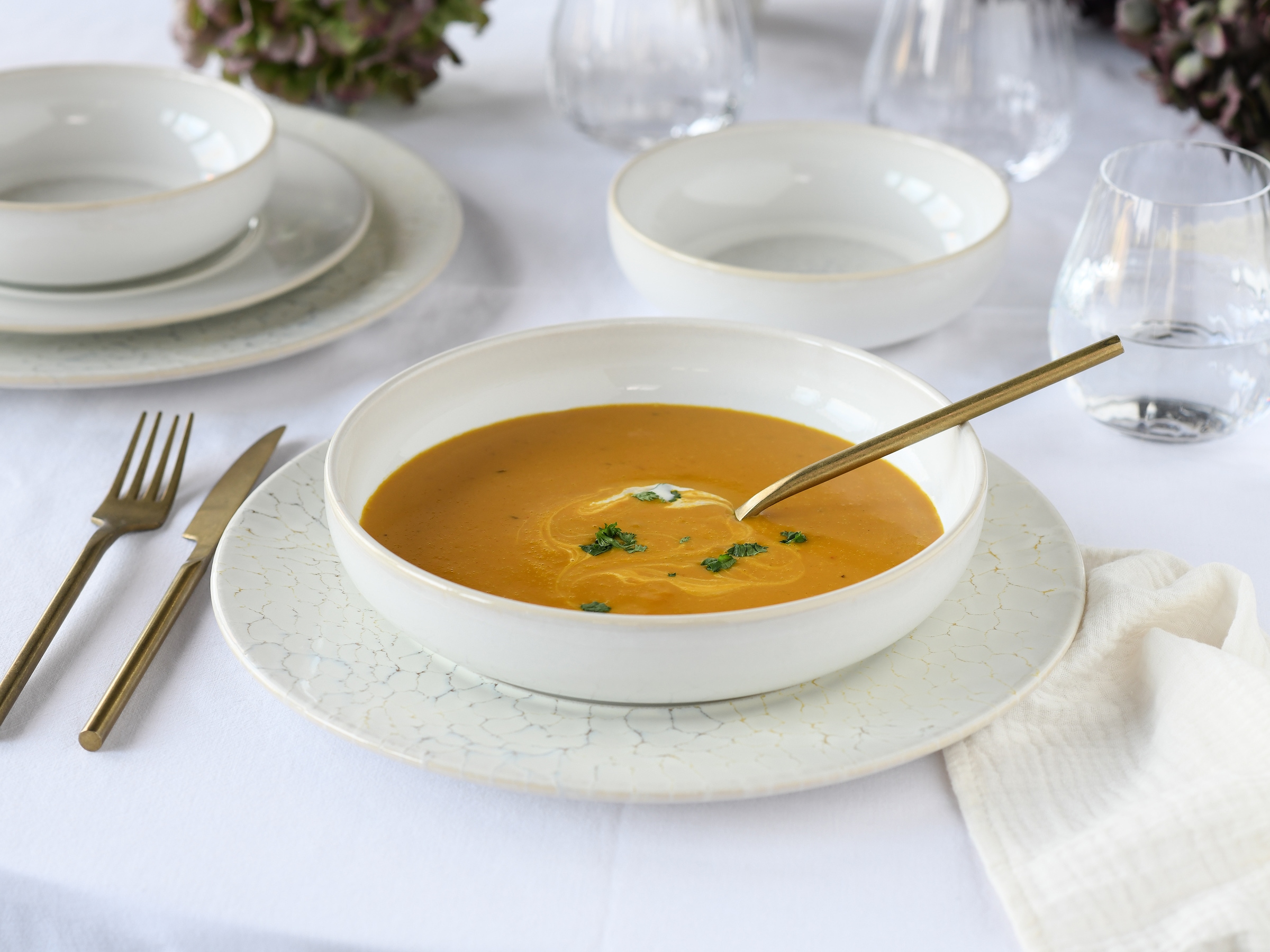 CreaTable Teller-Set »Unico, Teller Set 16-tlg.« Eleganter Flair, Breite Fahne, Edel