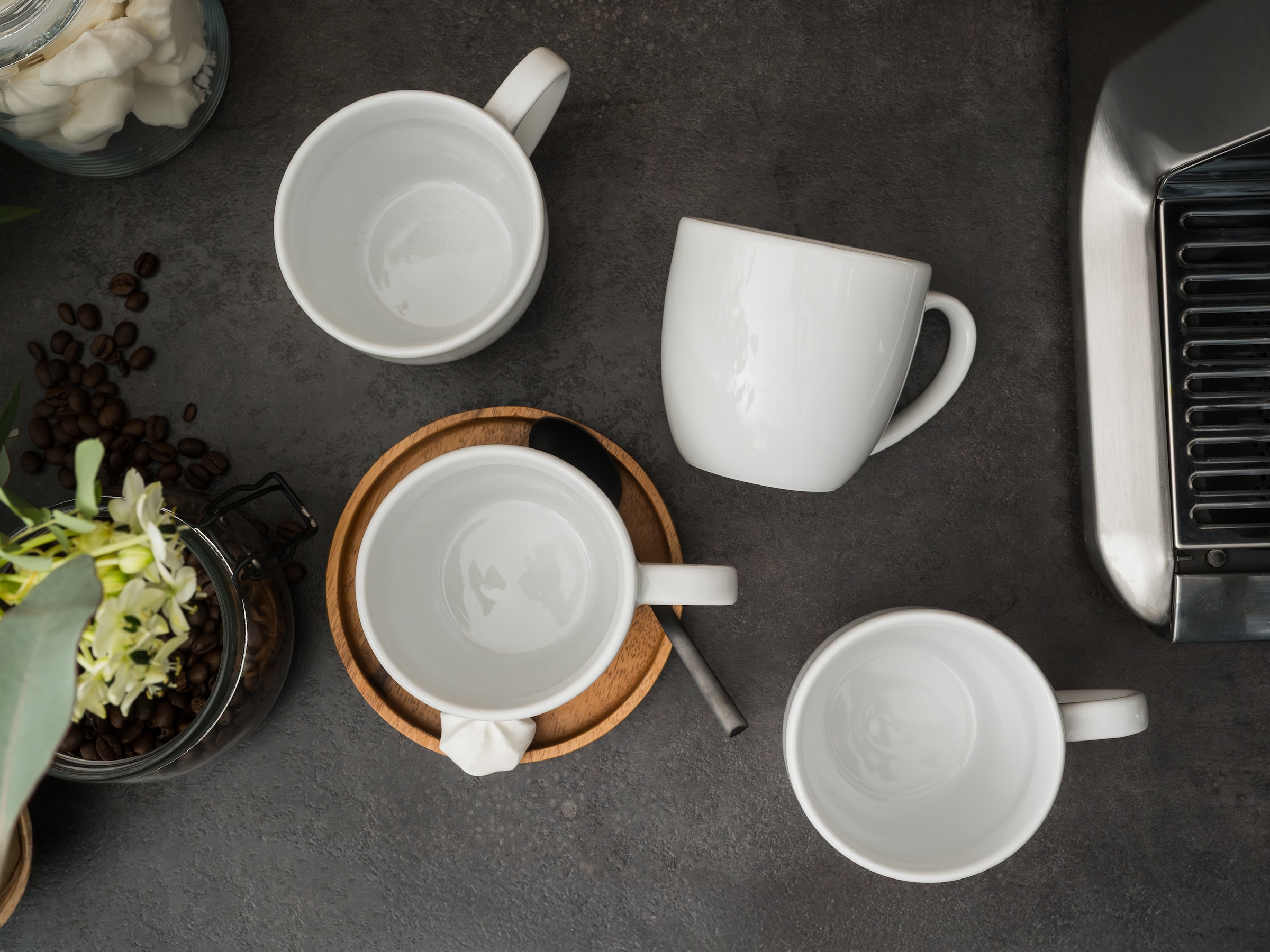 CreaTable Becher »Bistrot Weiss, Kaffeebecher Set 4-tlg« Klassiker in Weiß, Der Alleskönner