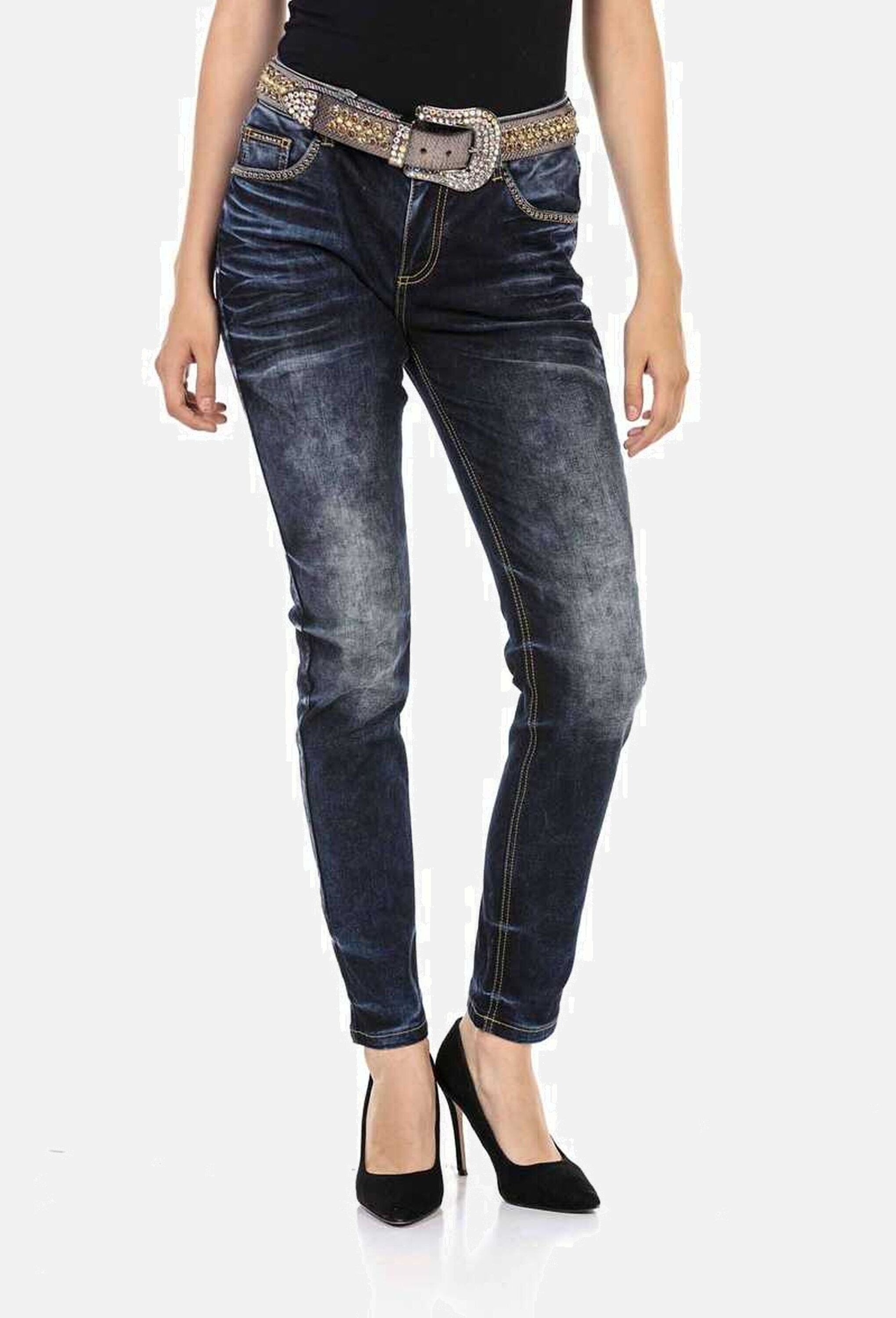 Cipo & Baxx Slim-fit-Jeans »Cipo & Baxx Jeans« Mit glänzenden Nieten, WD465