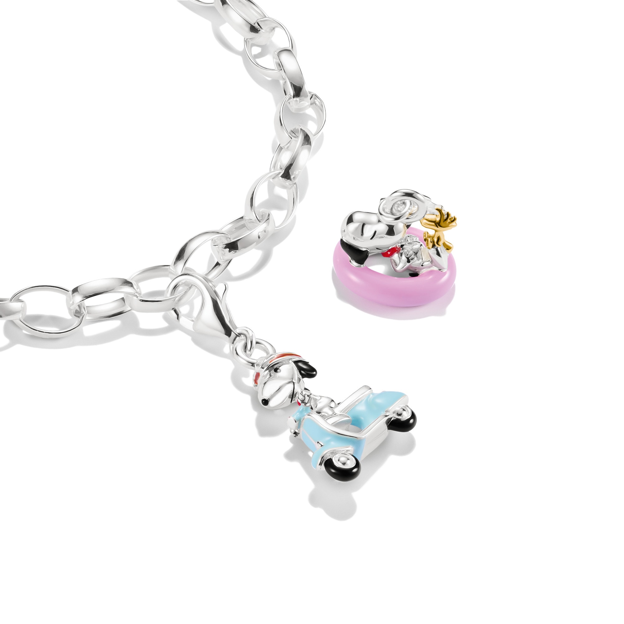 THOMAS SABO Charm-Einhänger »THOMAS SABO x Peanuts Snoopy/Woodstock m.Schwimmring Charm - Original« Emaille