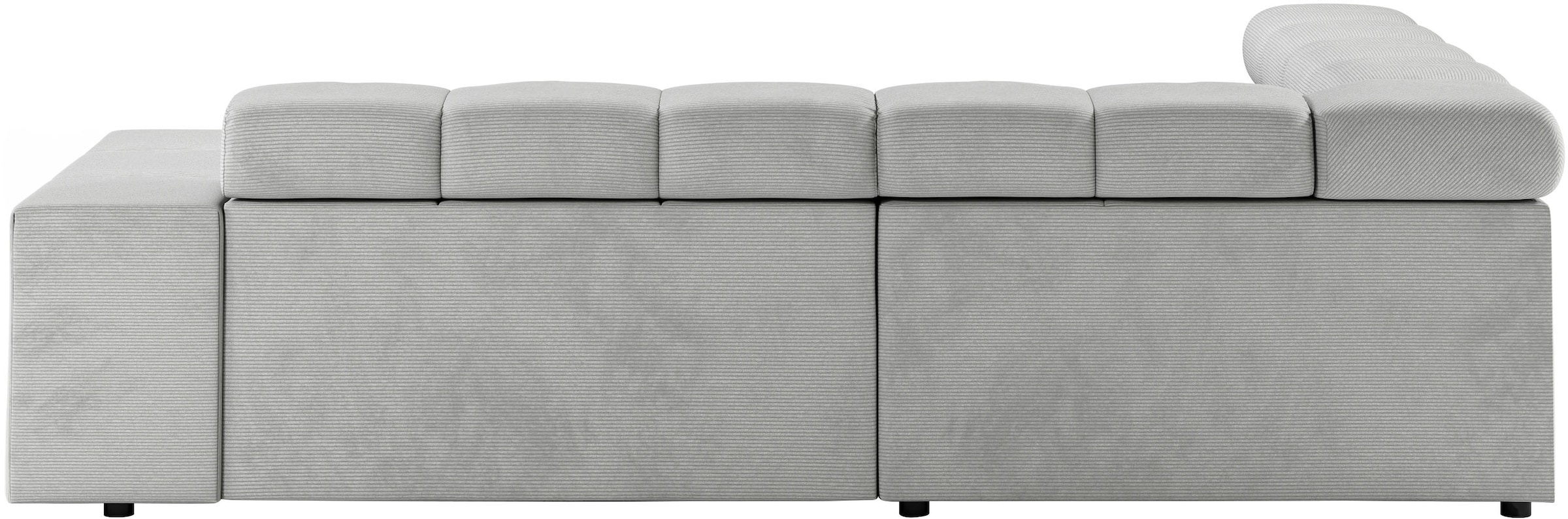INOSIGN Ecksofa »Ancona, incl. Kopfteilverstellung + 3 Zierkissen, L-Form, Breite 249cm«, wahlweise motorische Sitztiefenverstellung, B/T(H: 249/215/70 cm