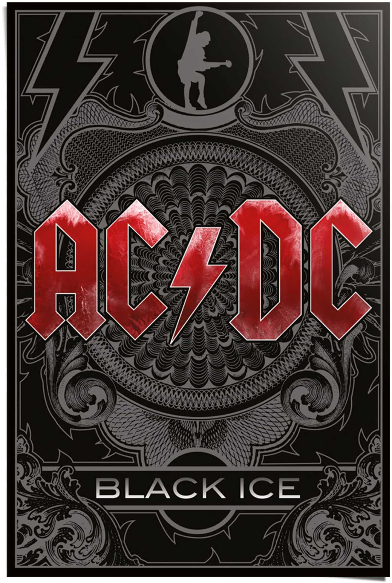 Poster (1 Raten St.) auf Black Reinders! »AC/DC kaufen ice«,