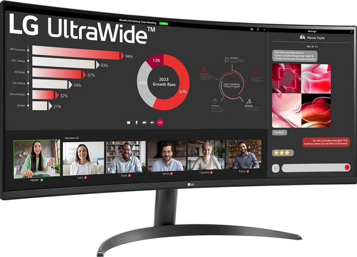 LG Curved-Gaming-Monitor »34WR50QC«, 86 cm/34 Zoll, 3440 x 1440 px, Wide Quad HD, 5 ms Reaktionszeit, 100 Hz