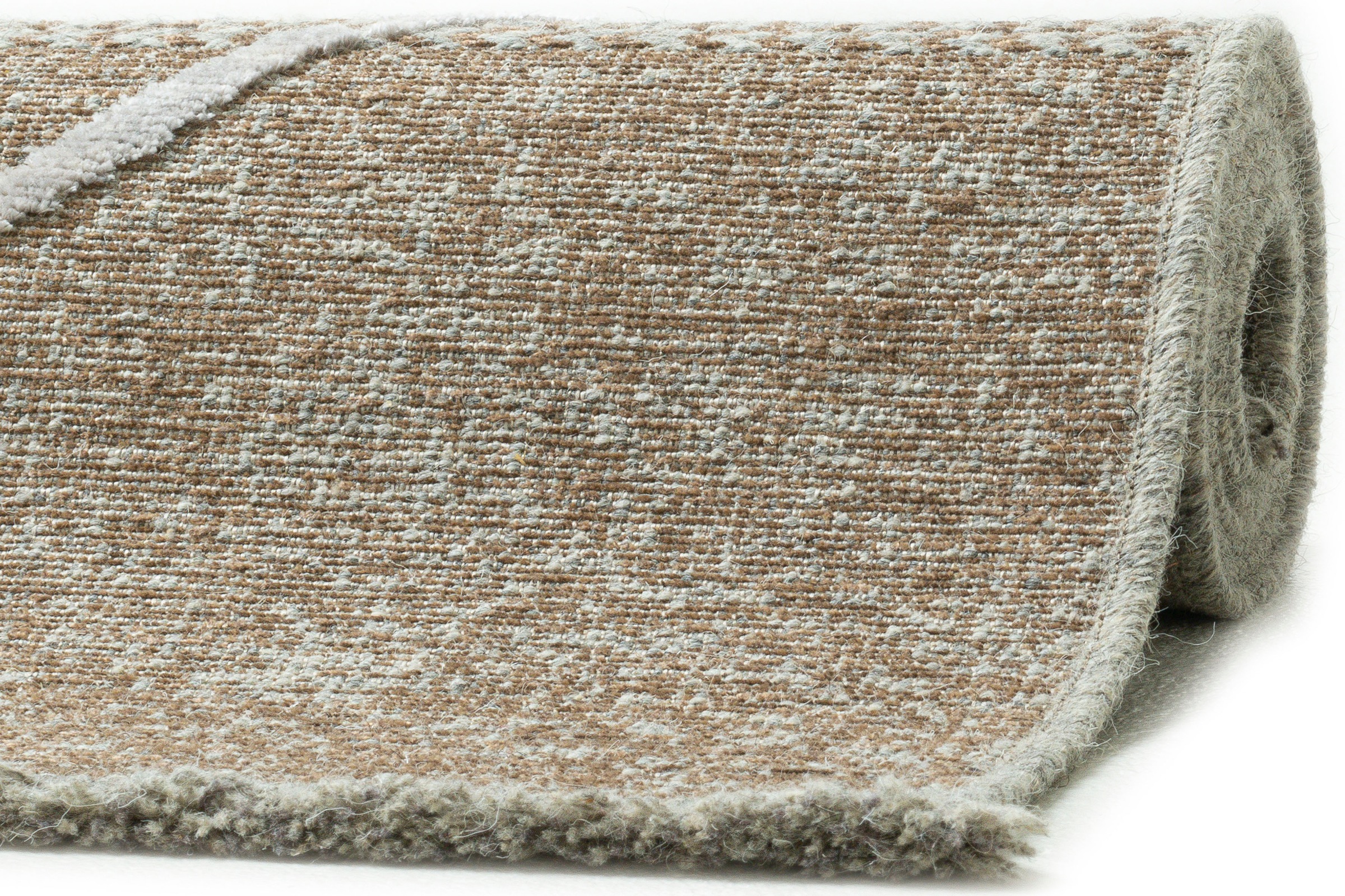 Sansibar Teppich »Braderup«, rechteckig, 2 mm Höhe, Flachgewebe, modernes Scandi Design, Motiv Rauten, mit Fransen