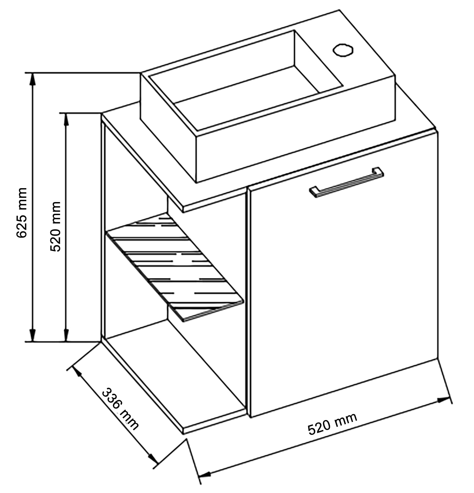 VCM Waschbeckenunterschrank »VCM 2-tlg Set | Waschplatz für Gäste WC | Gästebad | Waschtisch | Badezimmer Set ¿ Hausa«, (2 St.)