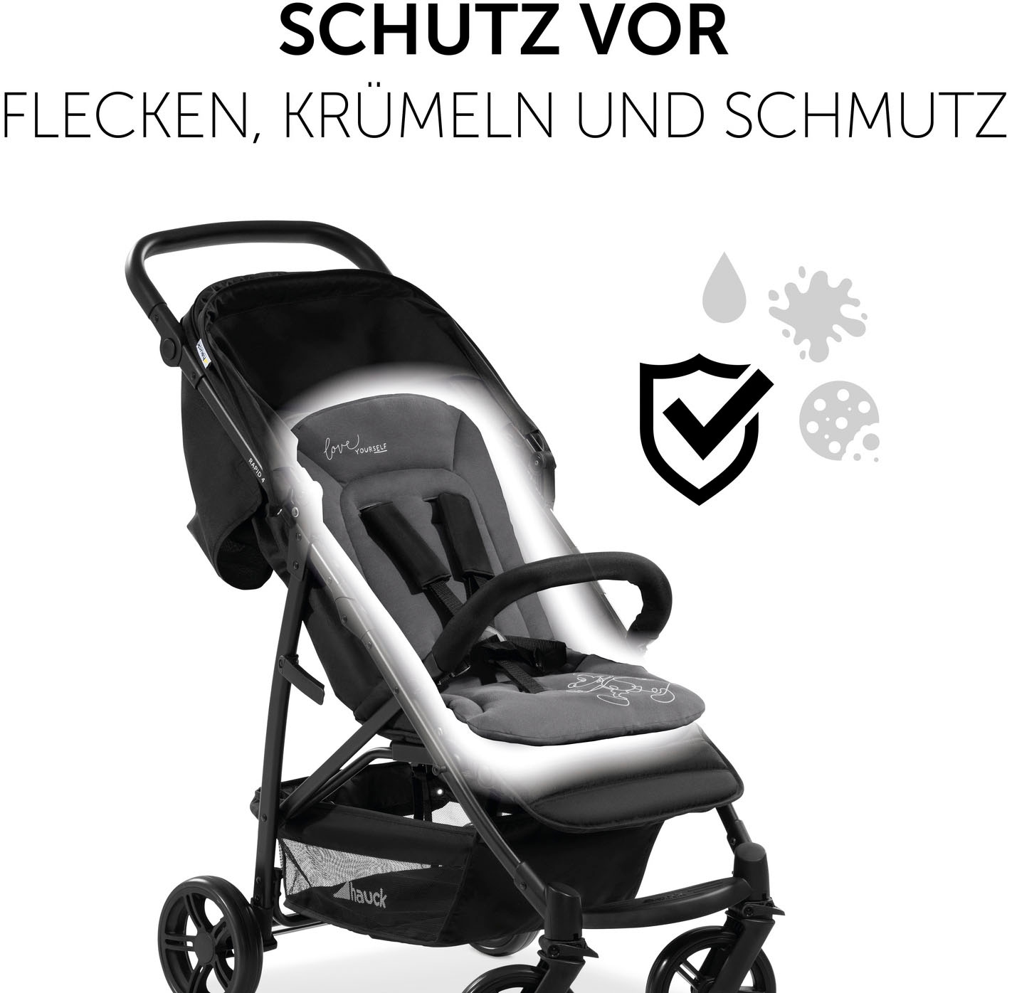 Hauck Kinderwagen-Sitzauflage »Seat Liner, Mickey Mouse black«