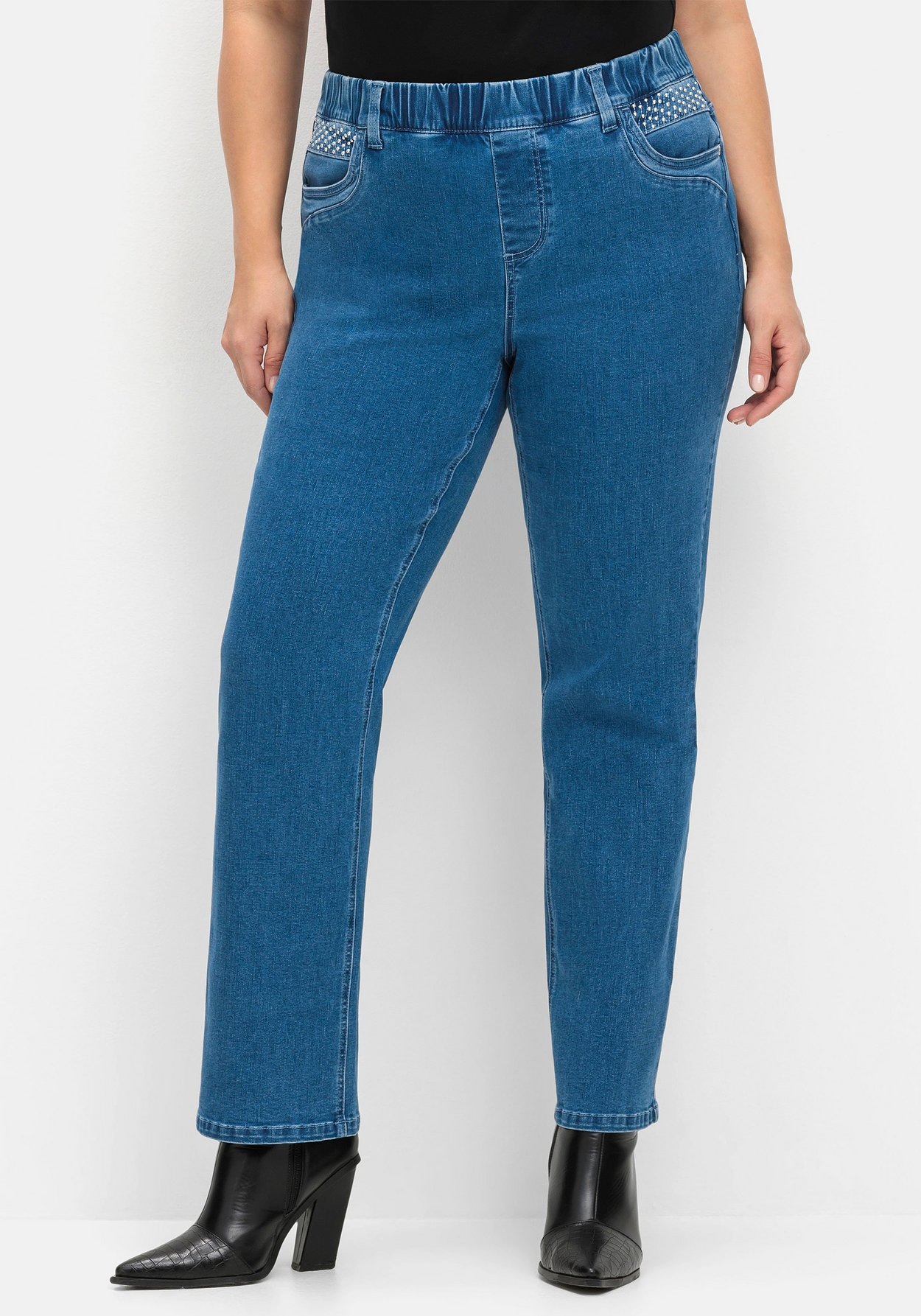 Sheego Schlupfjeans »Gerade Jeans mit Powernetz-Einsatz«