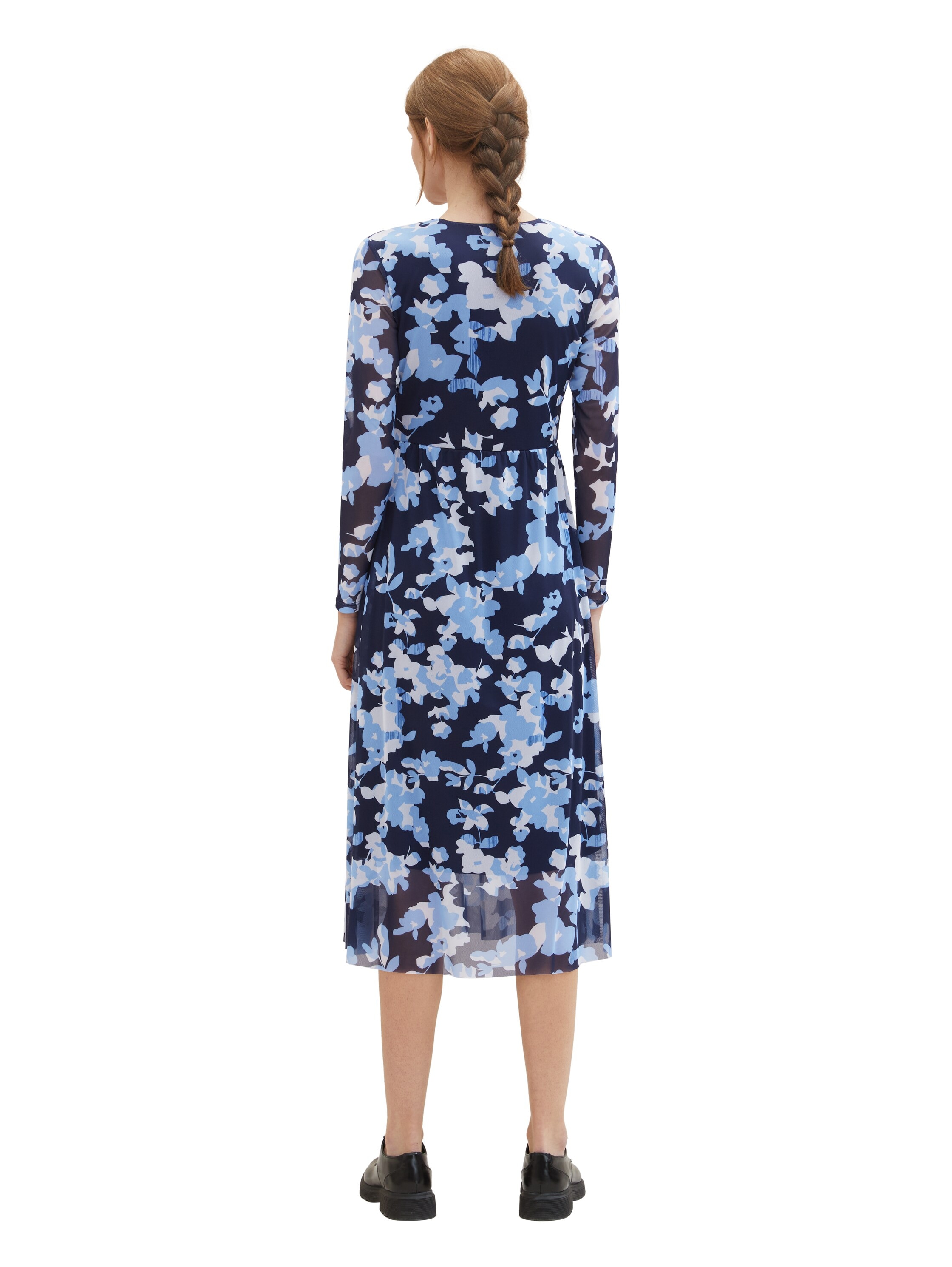 TOM TAILOR Midikleid, mit Blumenmuster und V-Ausschnitt