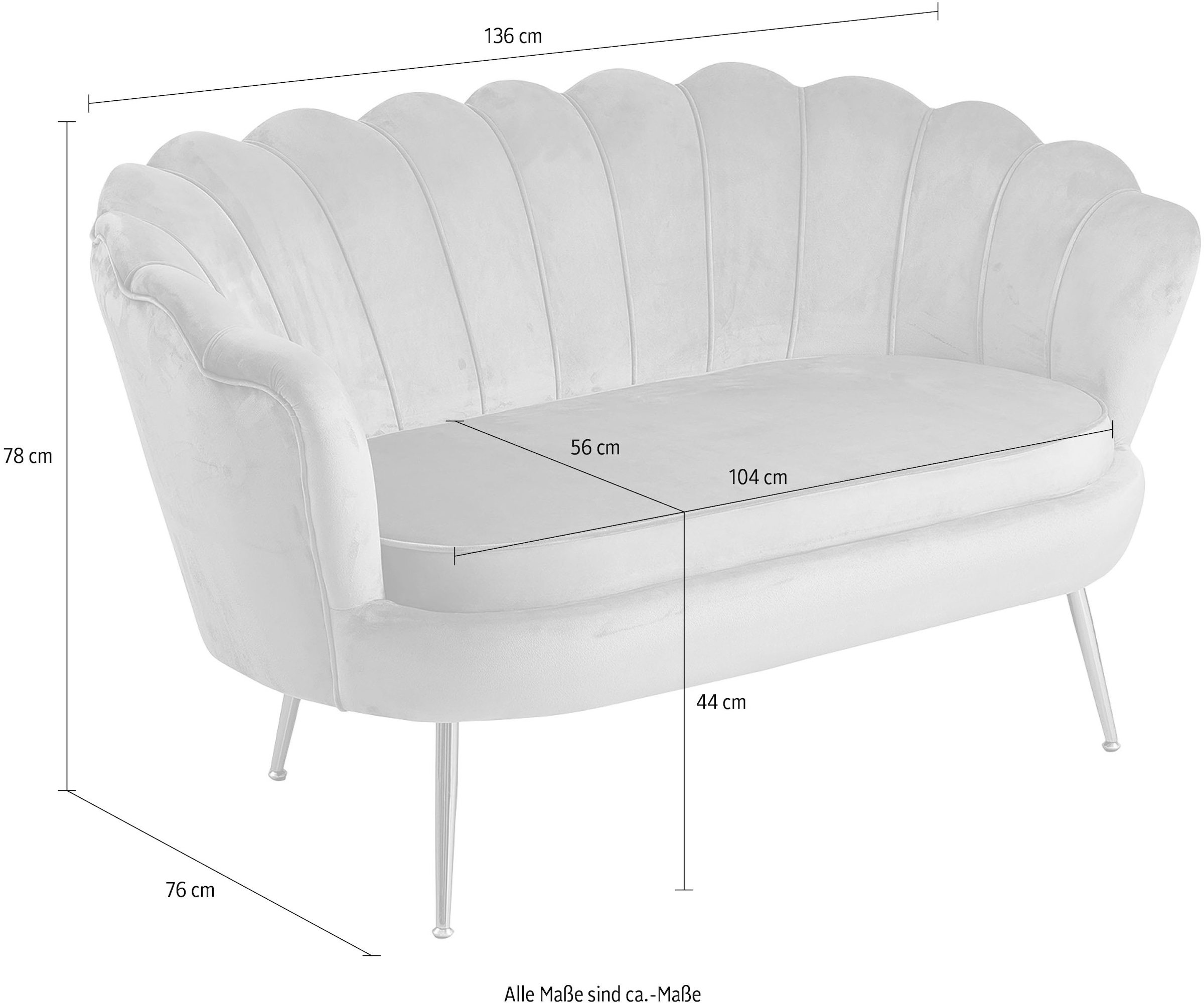SalesFever 2-Sitzer »Clam«, extravagantes Muscheldesign, Breite 136 cm