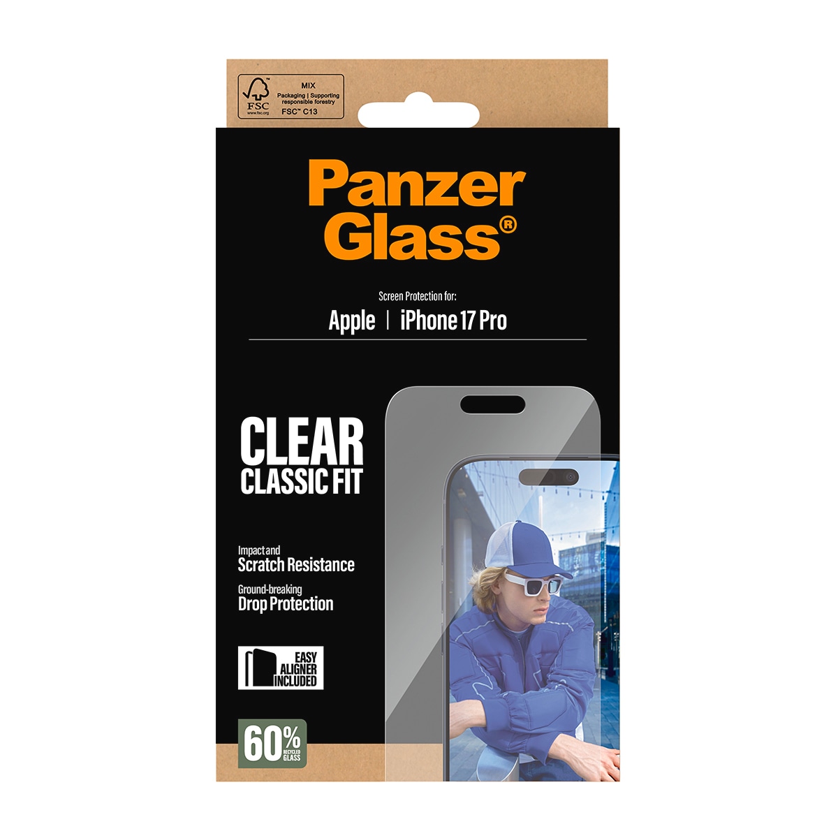 CARE by PanzerGlass Displayschutzglas »Classic Fit Screen Protector« für Apple iPhone 17 Pro Displayschutzfolie, Schutzfolie, Bildschirmschutz, kratz- & stoßfest