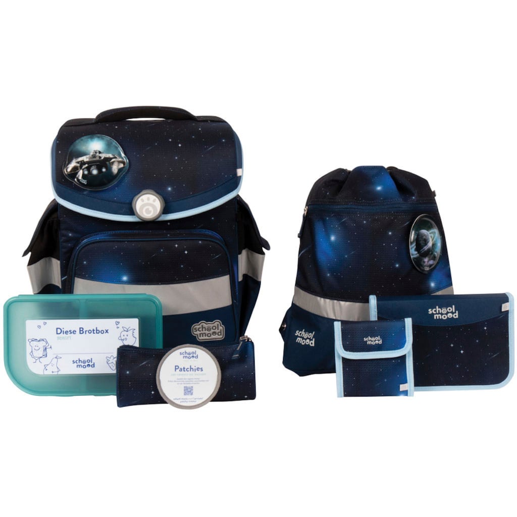 SCHOOL-MOOD® Schulranzen »Timeless Air+ Moritz (Weltall)« retroreflektierende Flächen aus recyceltem Material SCHOOL-MOOD® Schulranzen »Timeless Air+ Moritz (Weltall)« retroreflektierende Flächen aus recyceltem Material