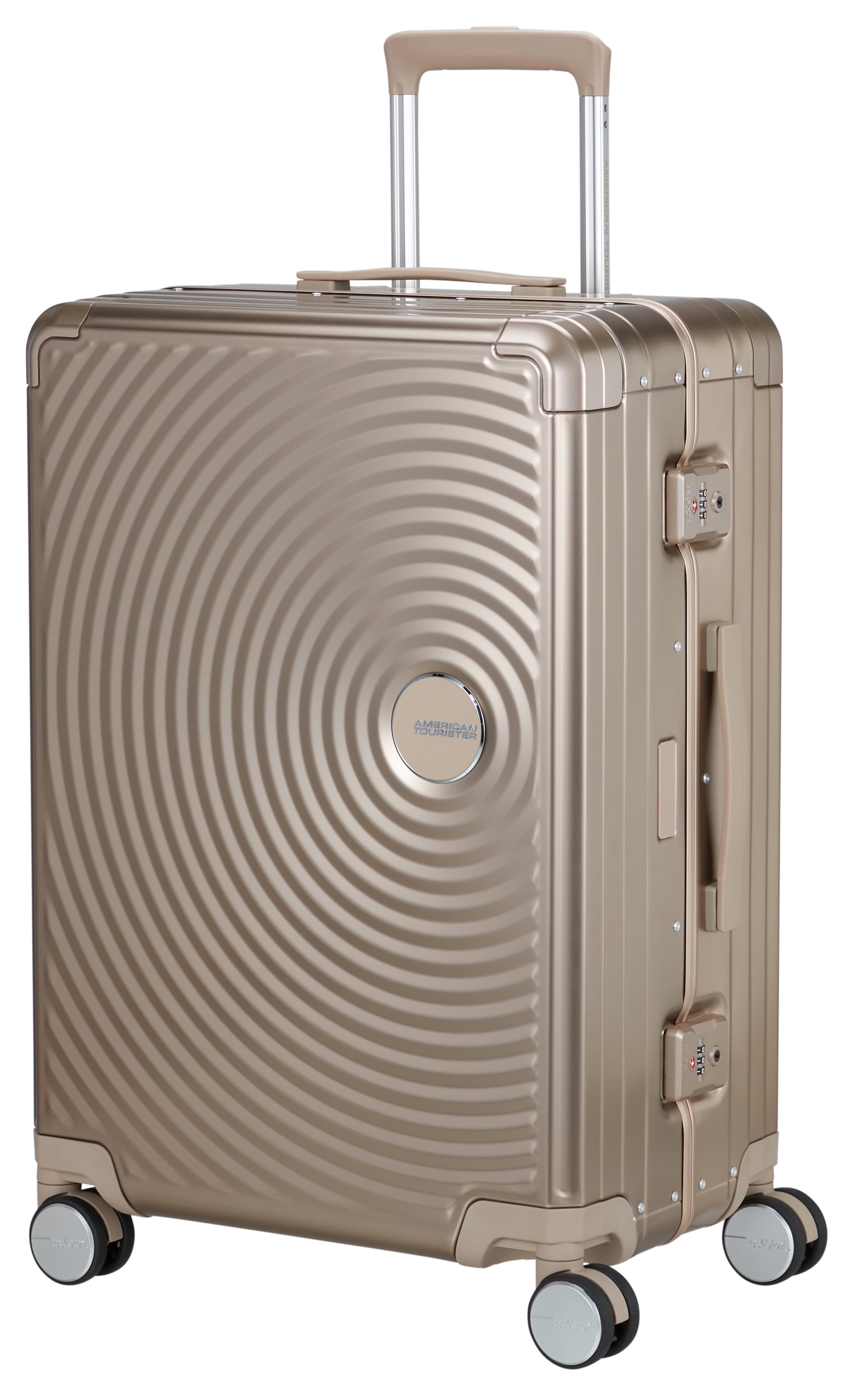 American Tourister® Hartschalen-Trolley »SOUNDBOX ALU, verschiedene Größen und Farben« 73 l 4 Rollen Hartschalen-Koffer zwei TSA-Schlösser Aluminium-Koffer