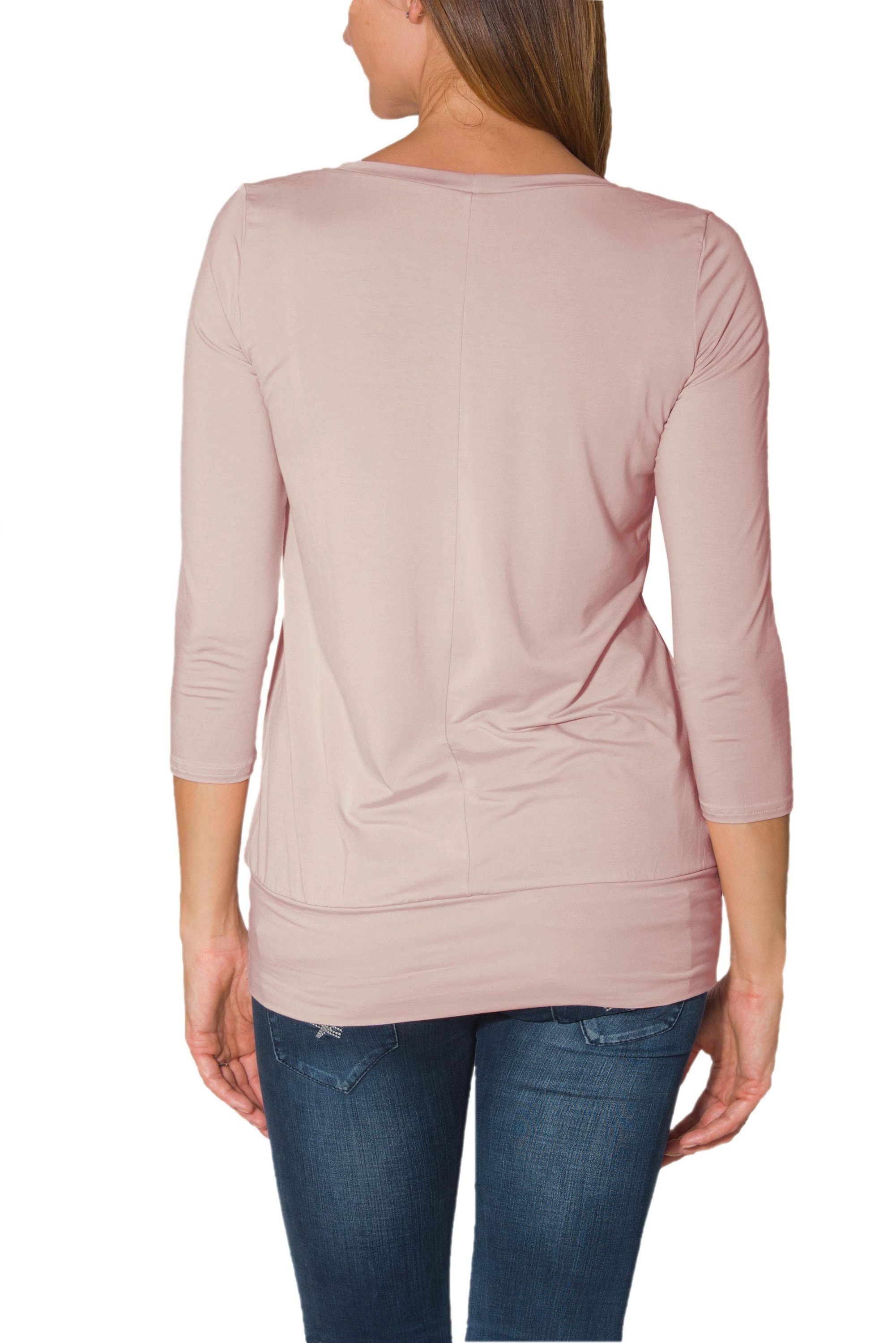 ALKATO 3/4-Arm-Shirt »Damenshirt Alkato Damen Viskose Shirt 3/4 Arm Longshirt Top«