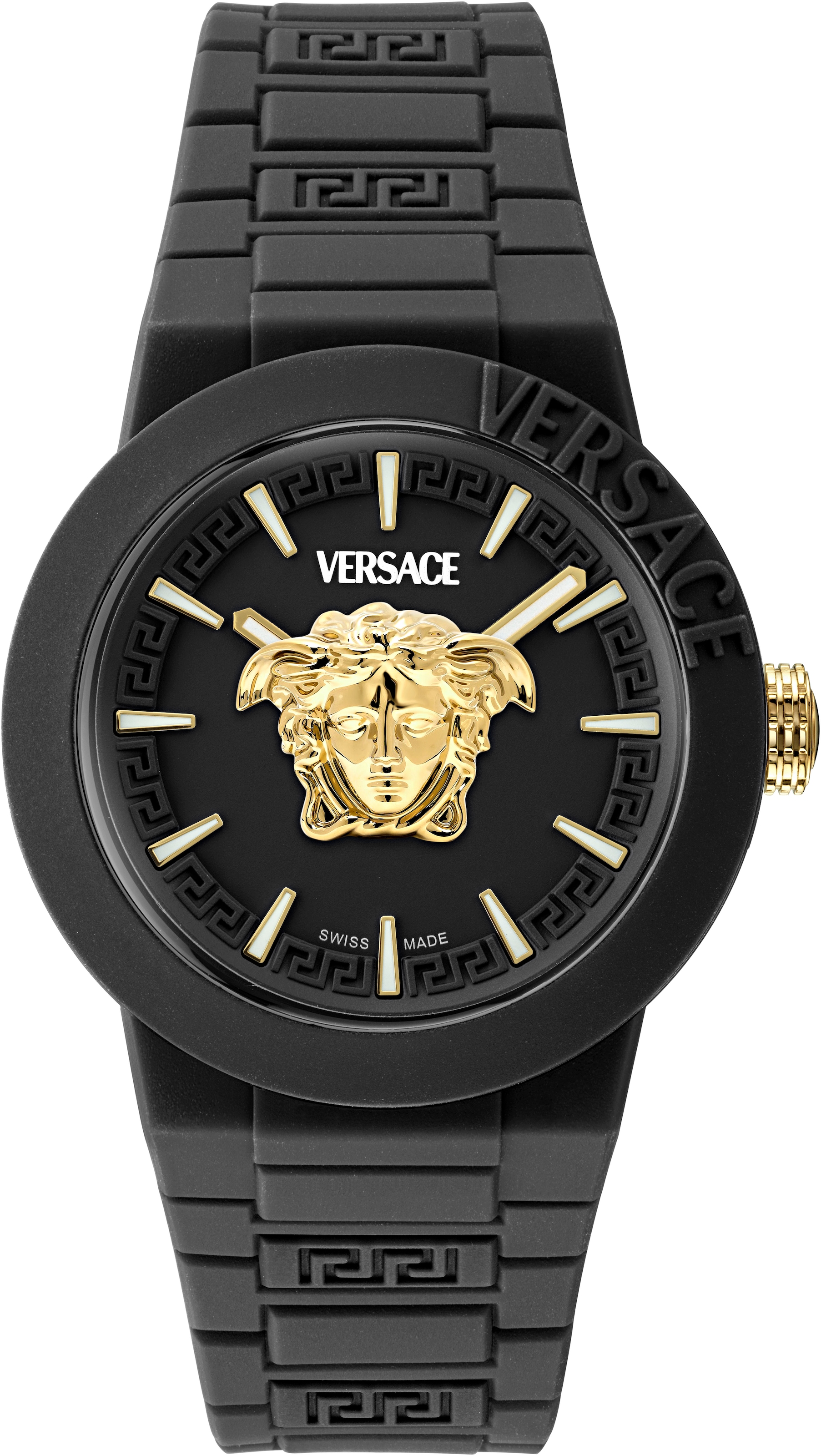 Versace Quarzuhr »V-POP GENTS« Armbanduhr, Herrenuhr, Swiss Made, Silikonarmband, analog, Saphirglas