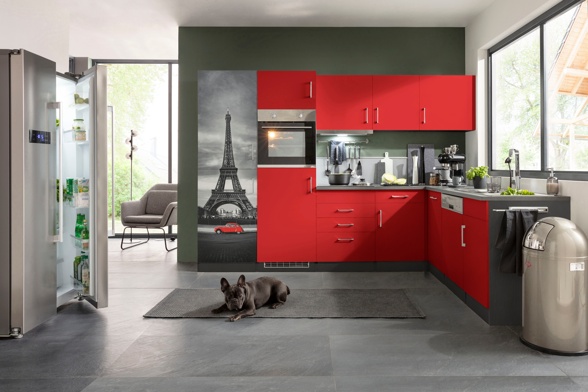 KOCHSTATION Winkelküche »KS-Paris«, Stellbreite 290/220 cm, wahlweise mit Induktionskochfeld