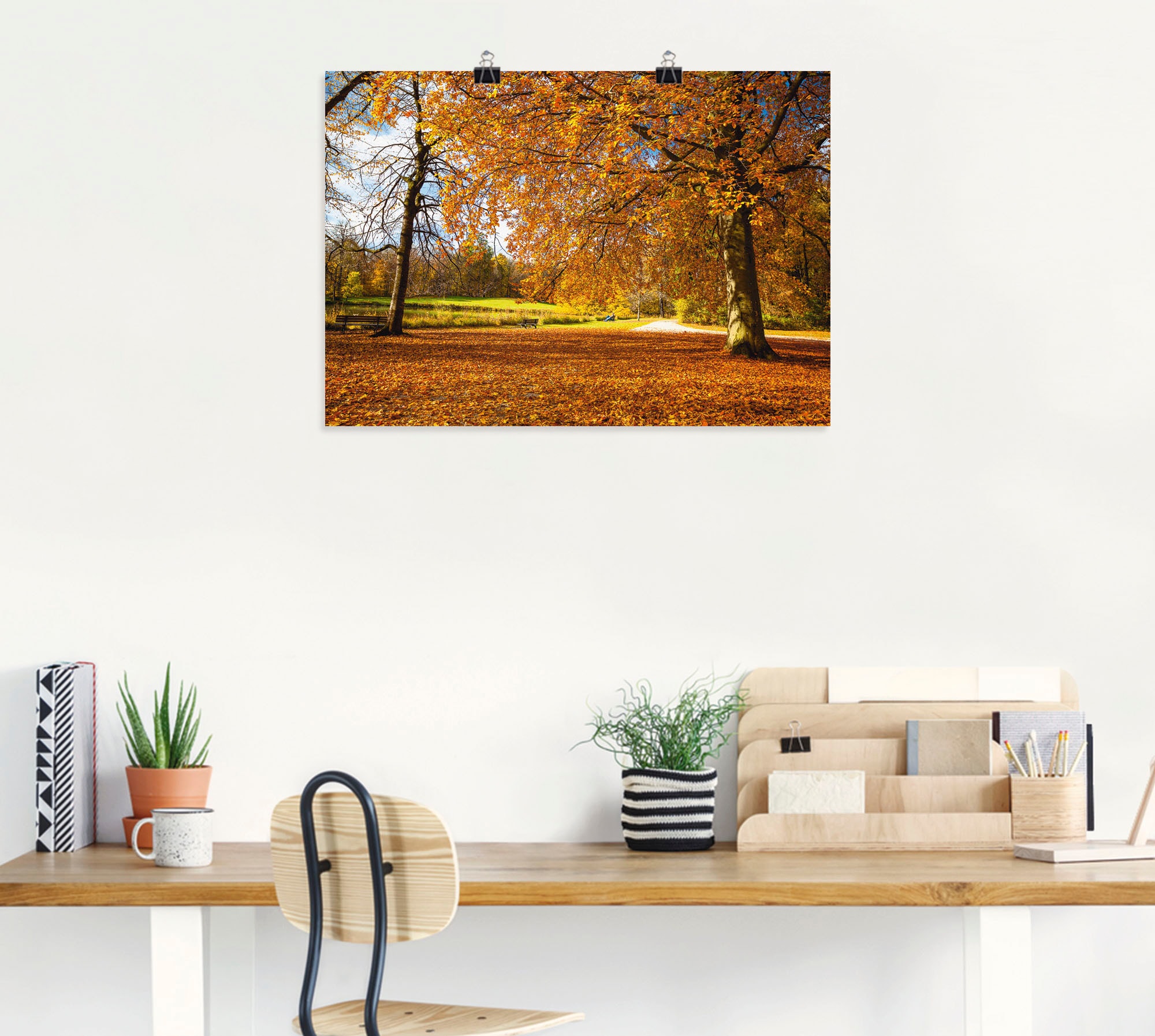 Artland Wandbild »Herbst bei Schlosses Nymphenburg«, Wiesen & Bäume, (1 St.), als Leinwandbild, Poster in verschied. Größen