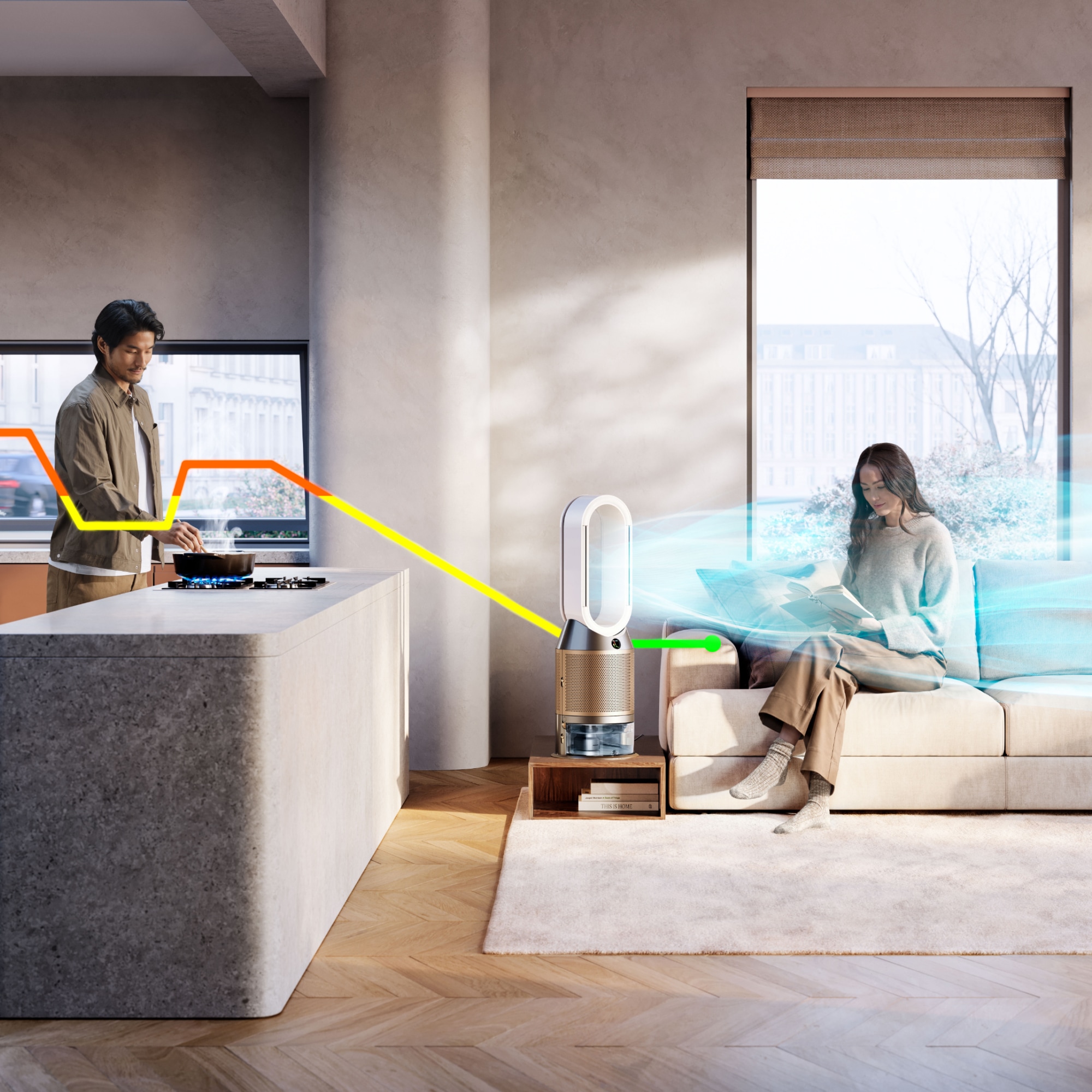DYSON Luftreiniger »Dyson Purifier Humidify+Cool PH2 De-Nox™« Luftreiniger, Luftbefeuchter & Ventilator, Smart-Home-fähig