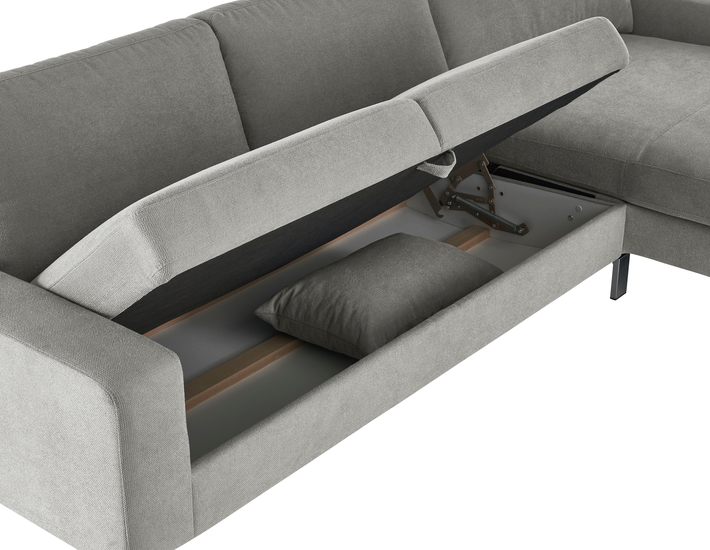 3C Candy Ecksofa »Lecce, wahlweise PUR-Schaumstoff oder Tonnentaschenfederkern«, Bett im 2,5-Sitzer, teilmotorische Schlaffunktion im Longchair, L-Form