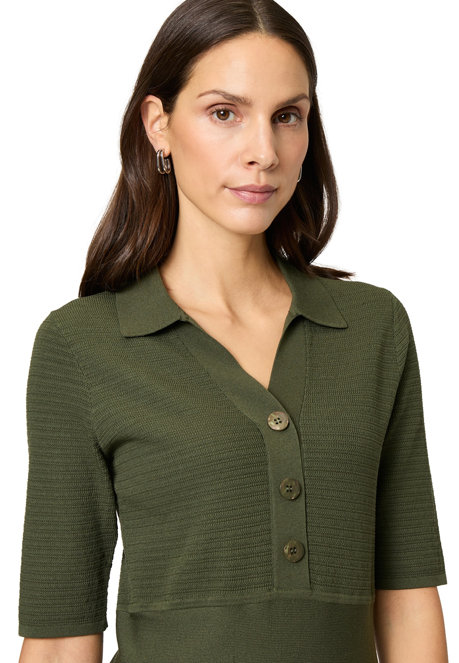 Zero Strickkleid »Strickkleid mit Knopfleiste«