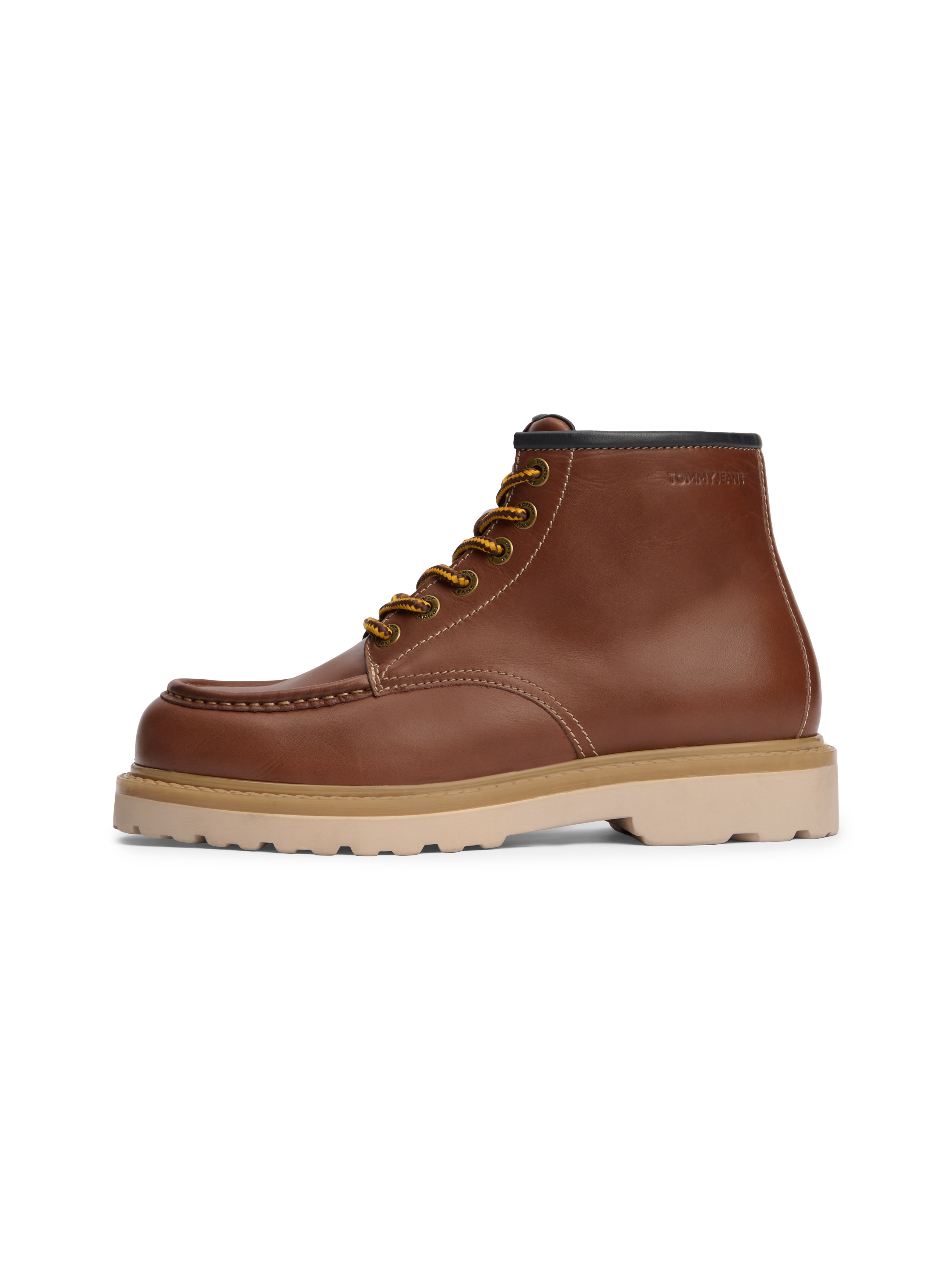 Tommy Jeans Schnürboots »ARCHIVE '01 AMERICAN LTH BOOT«  Blockabsatz, Schnürboots mit Logoschriftzug