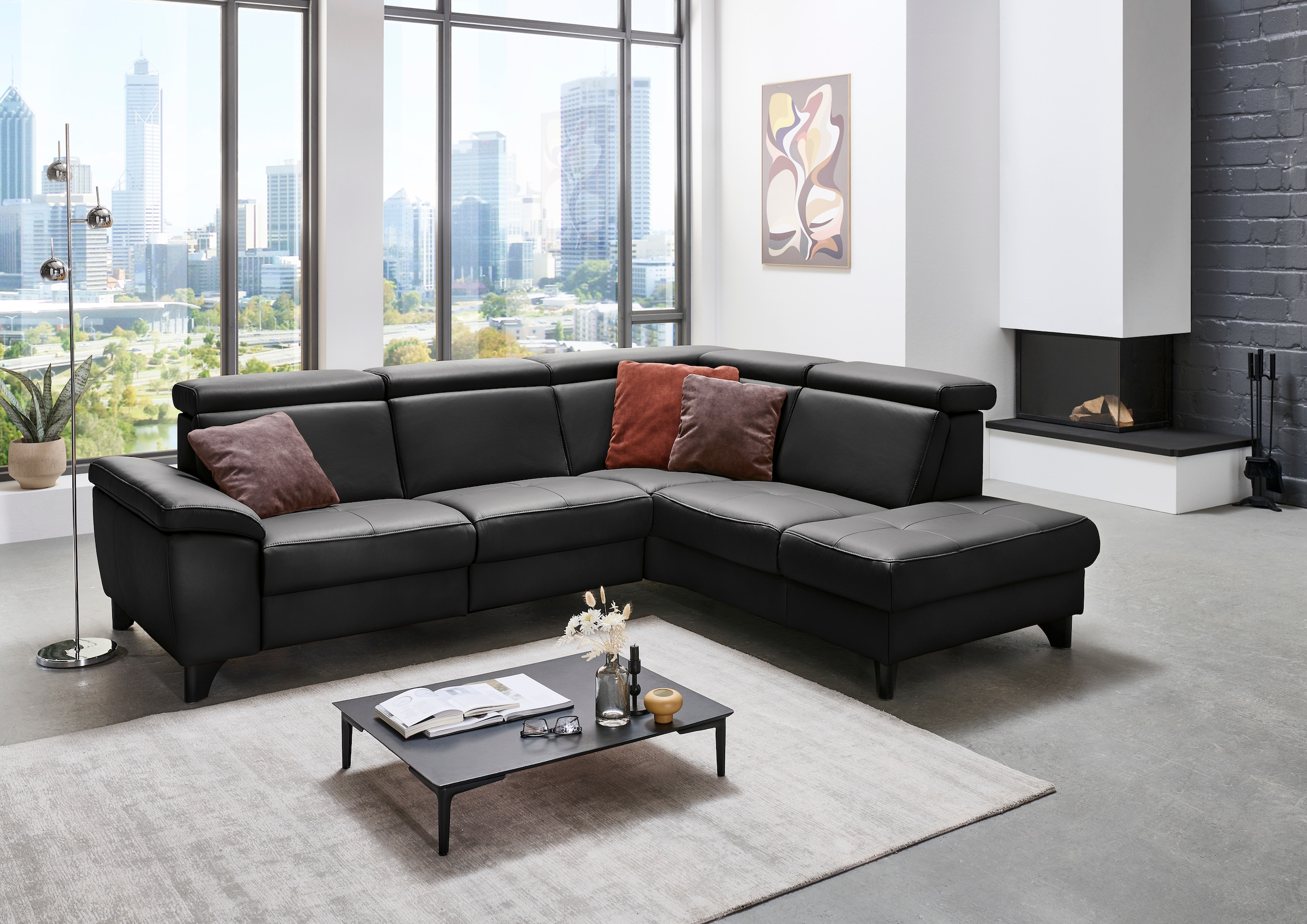 Die PlanBar Ecksofa »PN-EM23166 L-Form« optional mit Kopfteilverstellung und Stauraum