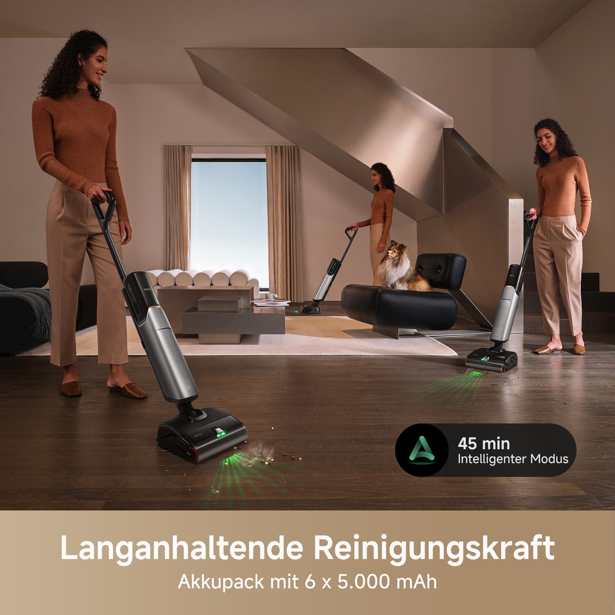 Mova Nass-Trocken-Sauger »MOVA X4 Pro«, 20.000Pa Saugkraft, KI-gesteuerte Reinigungstechnologie, 180°-Design