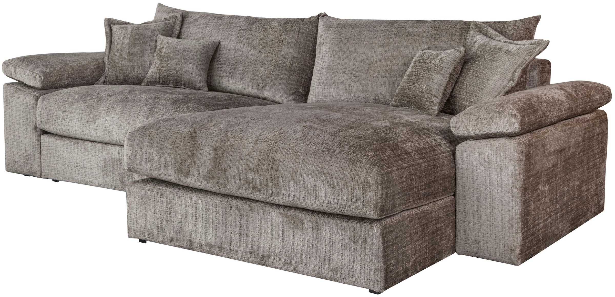 Home affaire Ecksofa »Soft&Cosy XXL L-Form, B: 303 cm«, Mega-Sofa, Cord oder Chenille-Struktur, mit Federkern & 4 Zierkissen