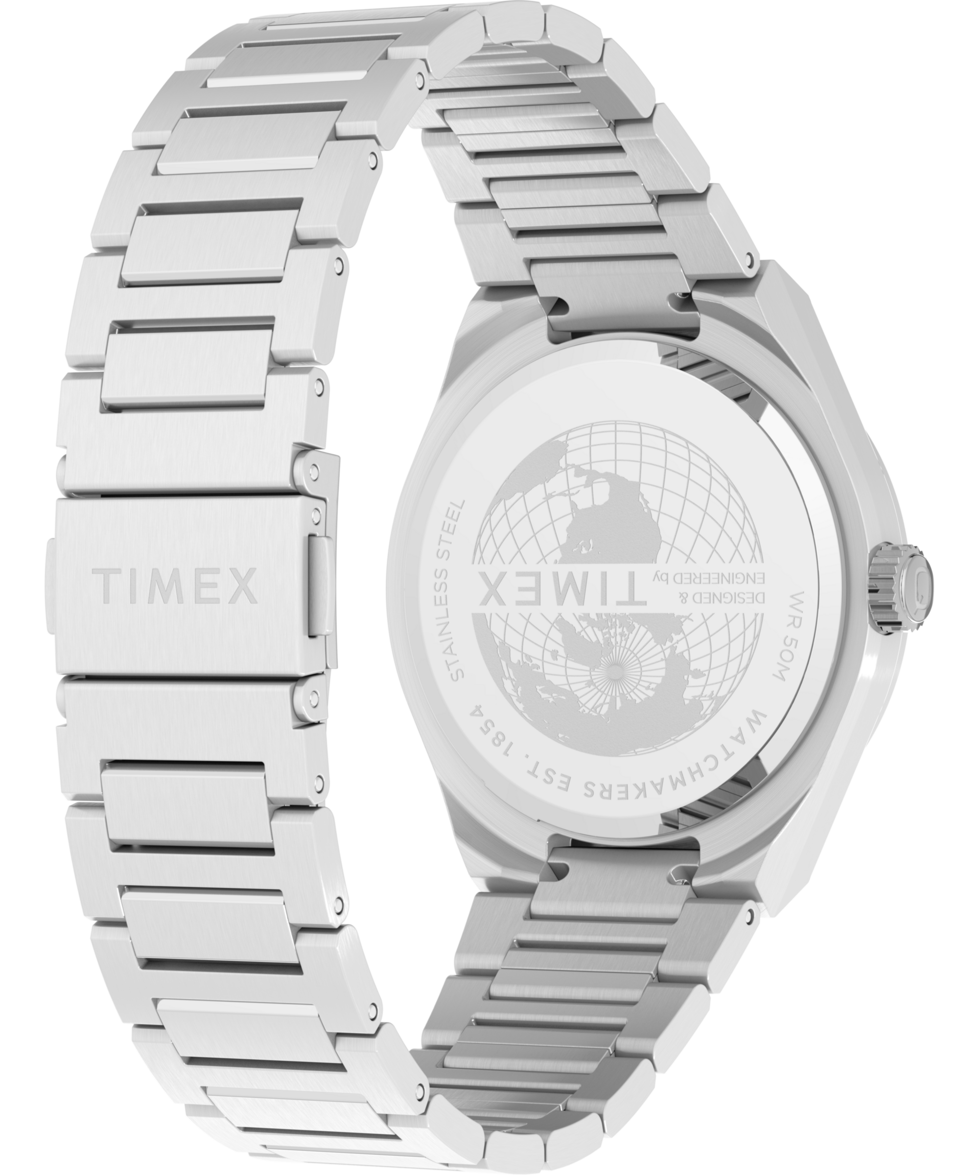 Timex Quarzuhr »CONTINENTAL« Armbanduhr, Herrenuhr, Edelstahlarmband, Datum, Leuchtzeiger