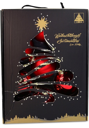 Weihnachtsbaumkugel »Weihnachtsdeko, Christbaumschmuck, Christbaumkugeln Glas, rot«,...