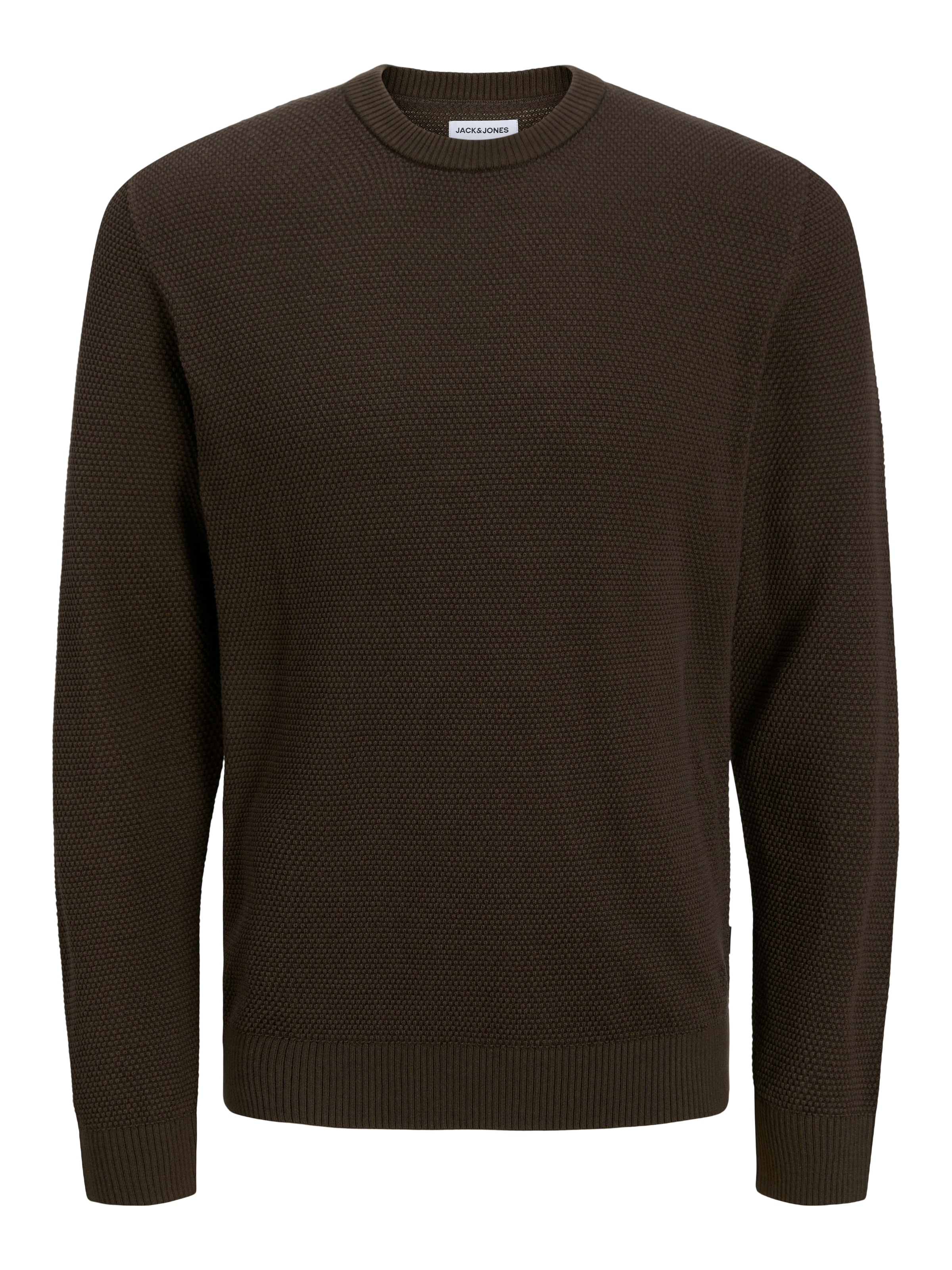 Jack & Jones Rundhalspullover »JJEGLOBE KNIT CREW NECK NOOS«, in Strick Optik