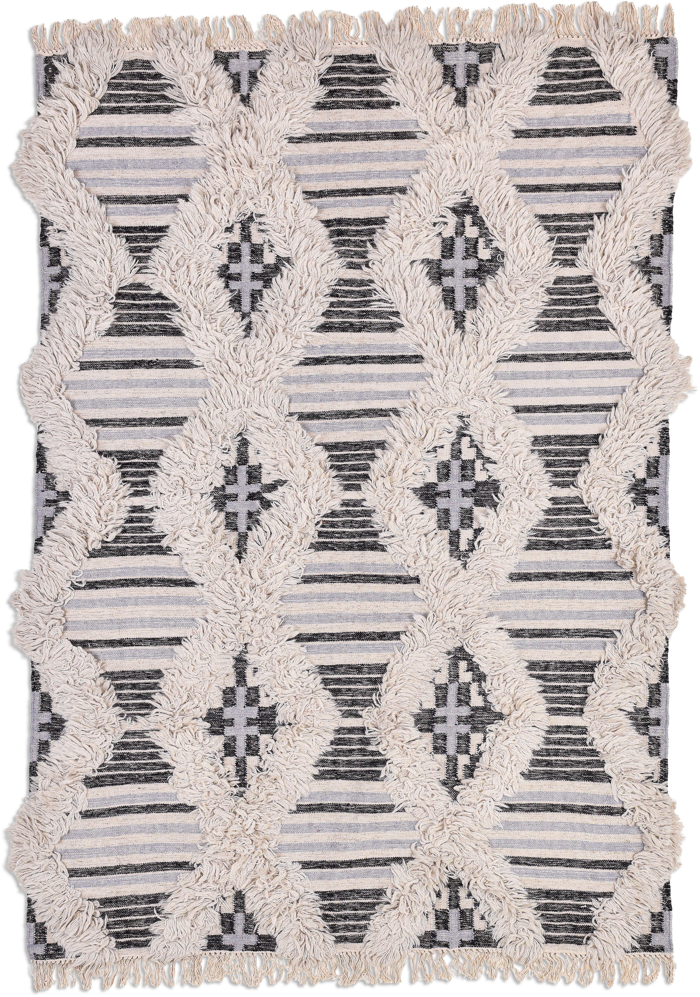 TOM TAILOR HOME Teppich »Cozy Kelim« rechteckig 5 mm Höhe handgewebt, mit Fransen, Boho-Style