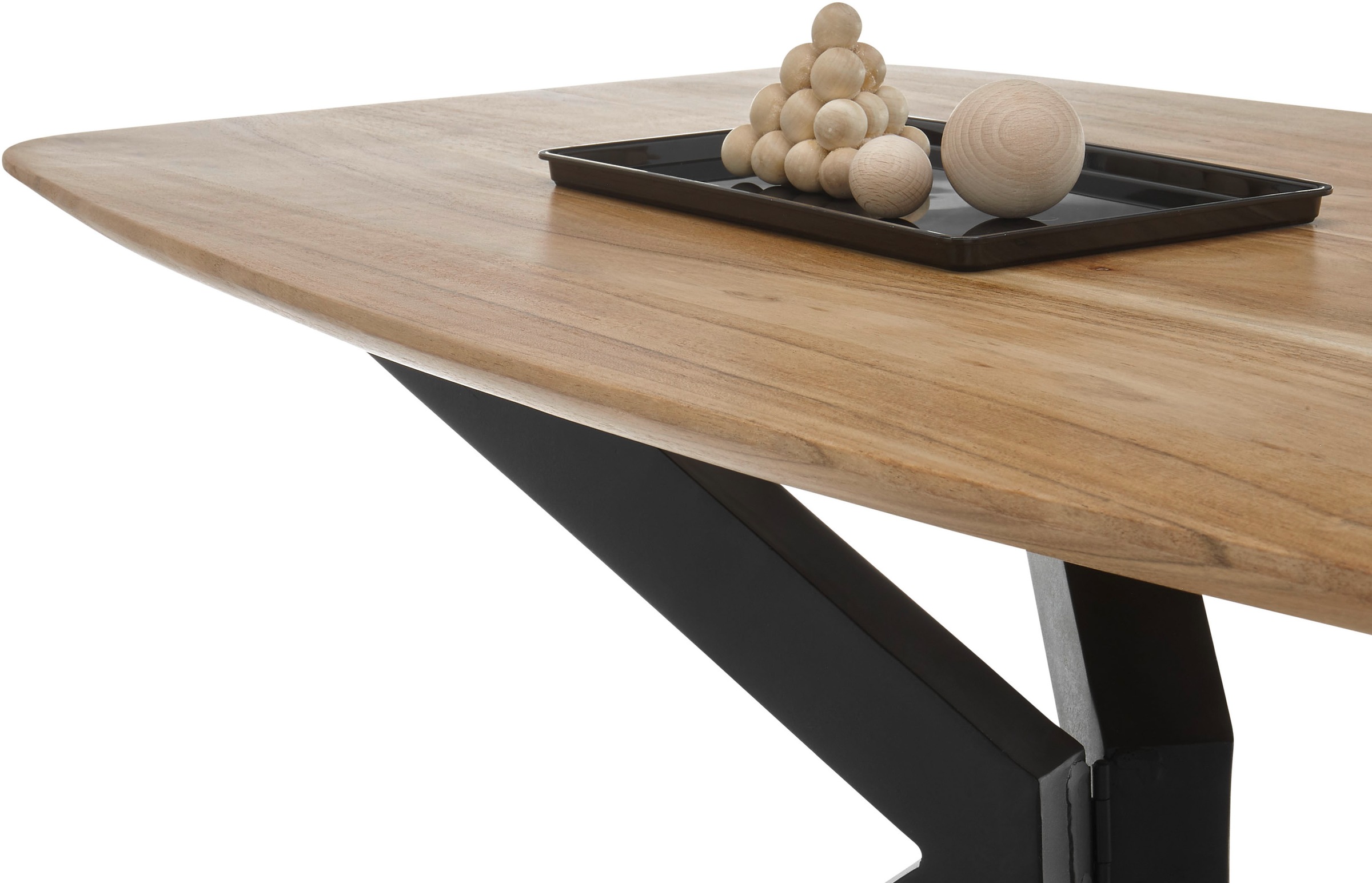 Stolkom Couchtisch »Bill Wohnzimmertisch Akazie Massivholz, BxHxT 110x45x60 cm«, Schweizer Kante, Industrial Style Akazie Massivholz