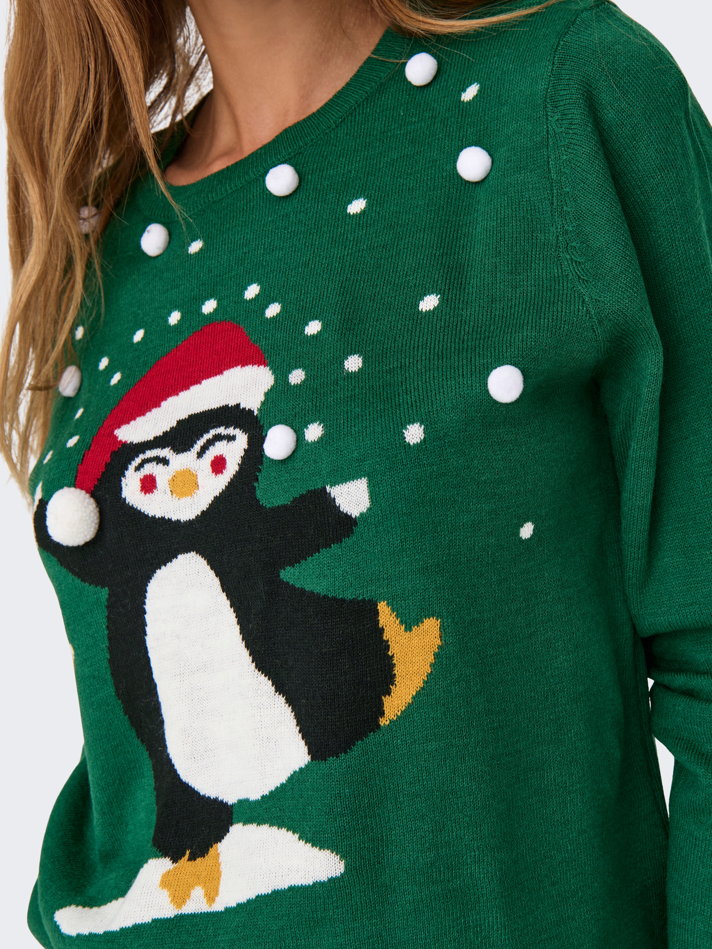 ONLY Weihnachtspullover »ONLXMAS LS O-NECK MIX DETAIL BOX KNT«