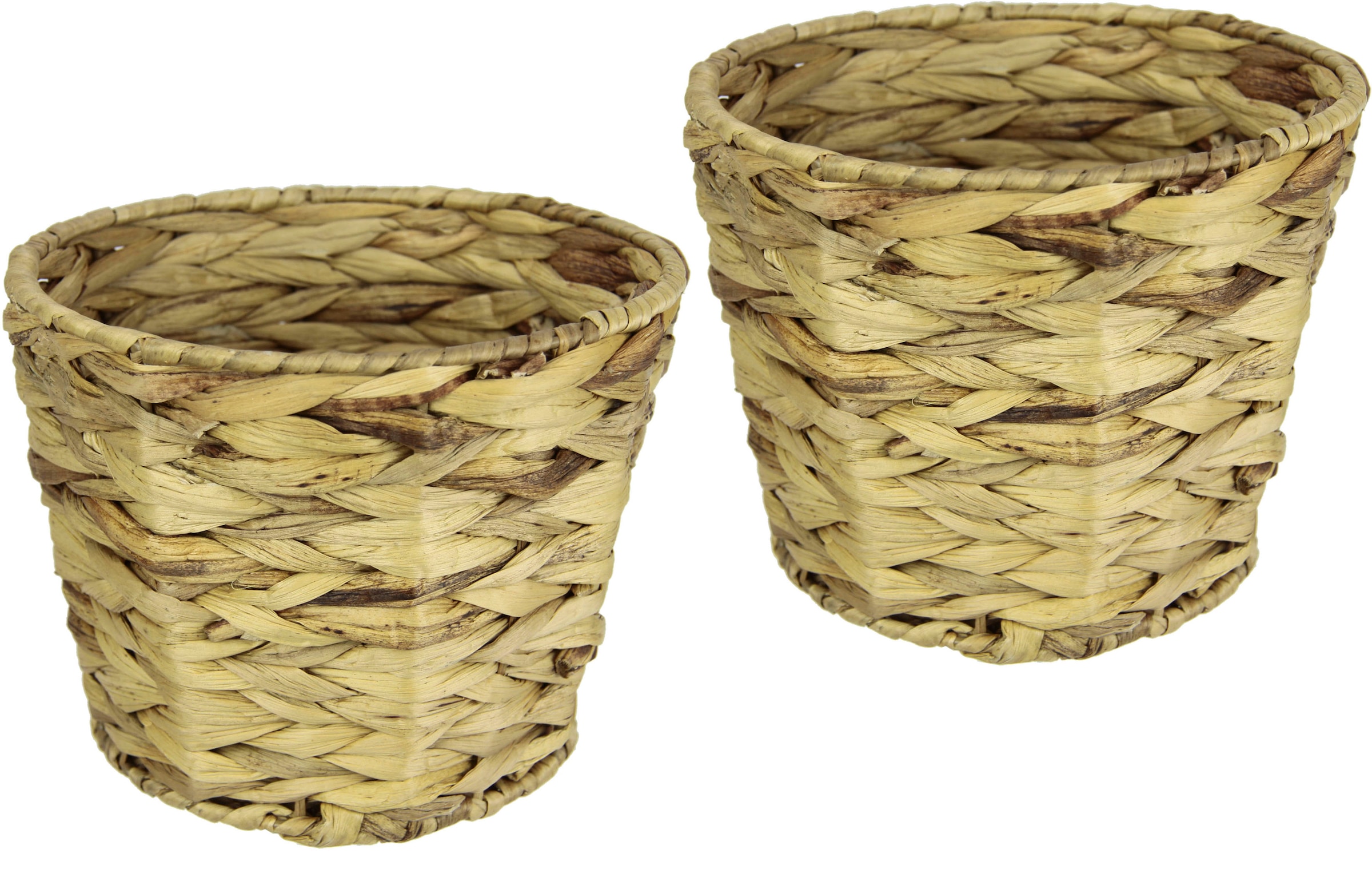 I.GE.A. "Wasserhyazinthentopf" 2er Set Wasserhyazinthe Gefäß Blumentopfgeflochten Übertopf Vase Korb